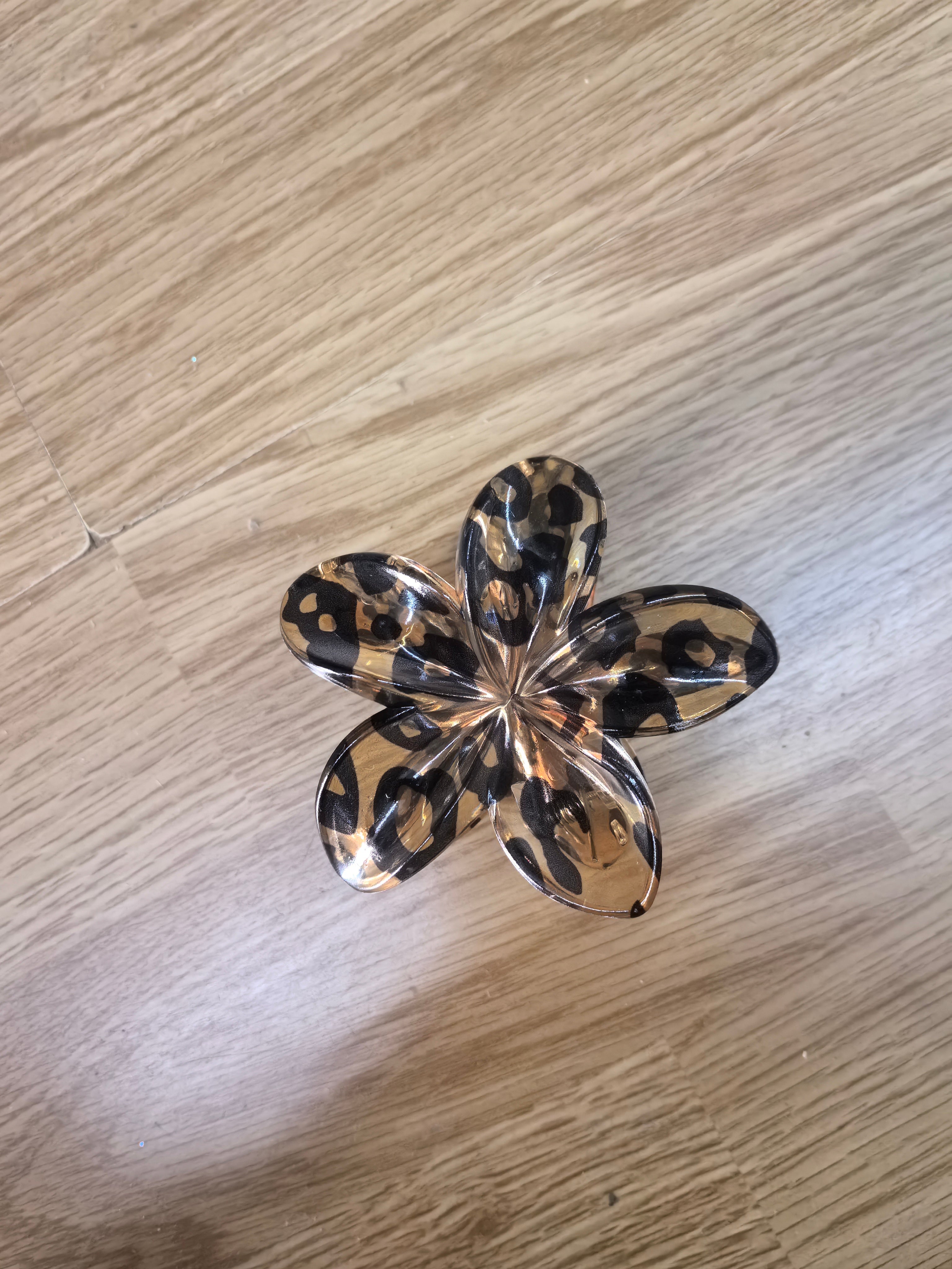 Pince à cheveux fleur motif léopard(x12)#3