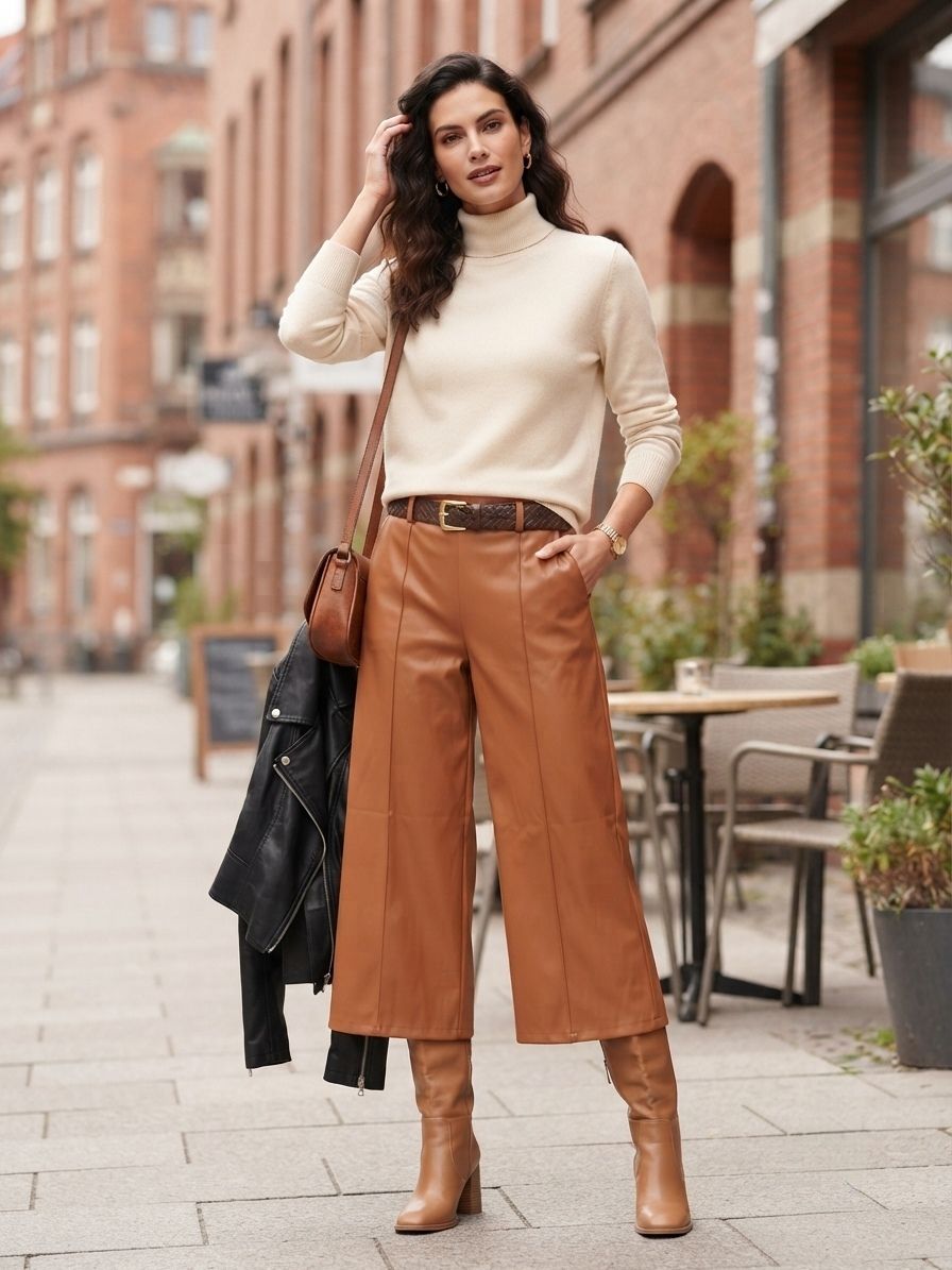 Jupe-culotte En Cuir (x6)