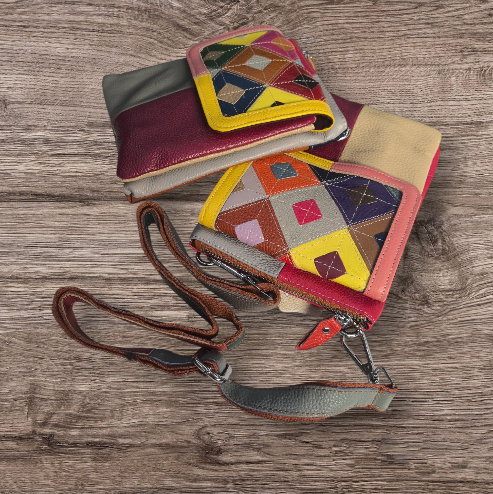 Sacoche multicouleur en Cuir véritable Pour Femme (X6)