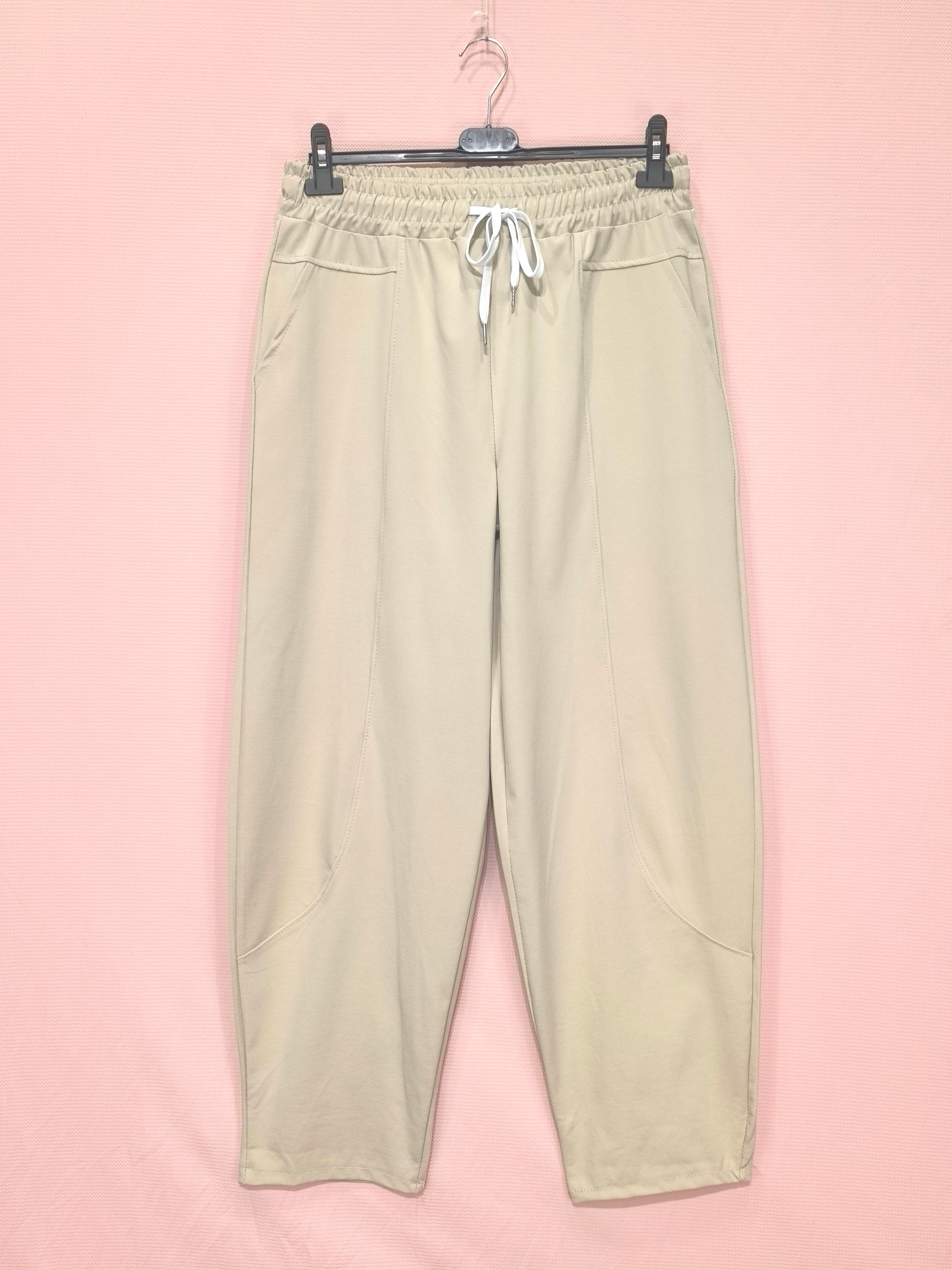 Pantalon carotte à taille élastique (x6)