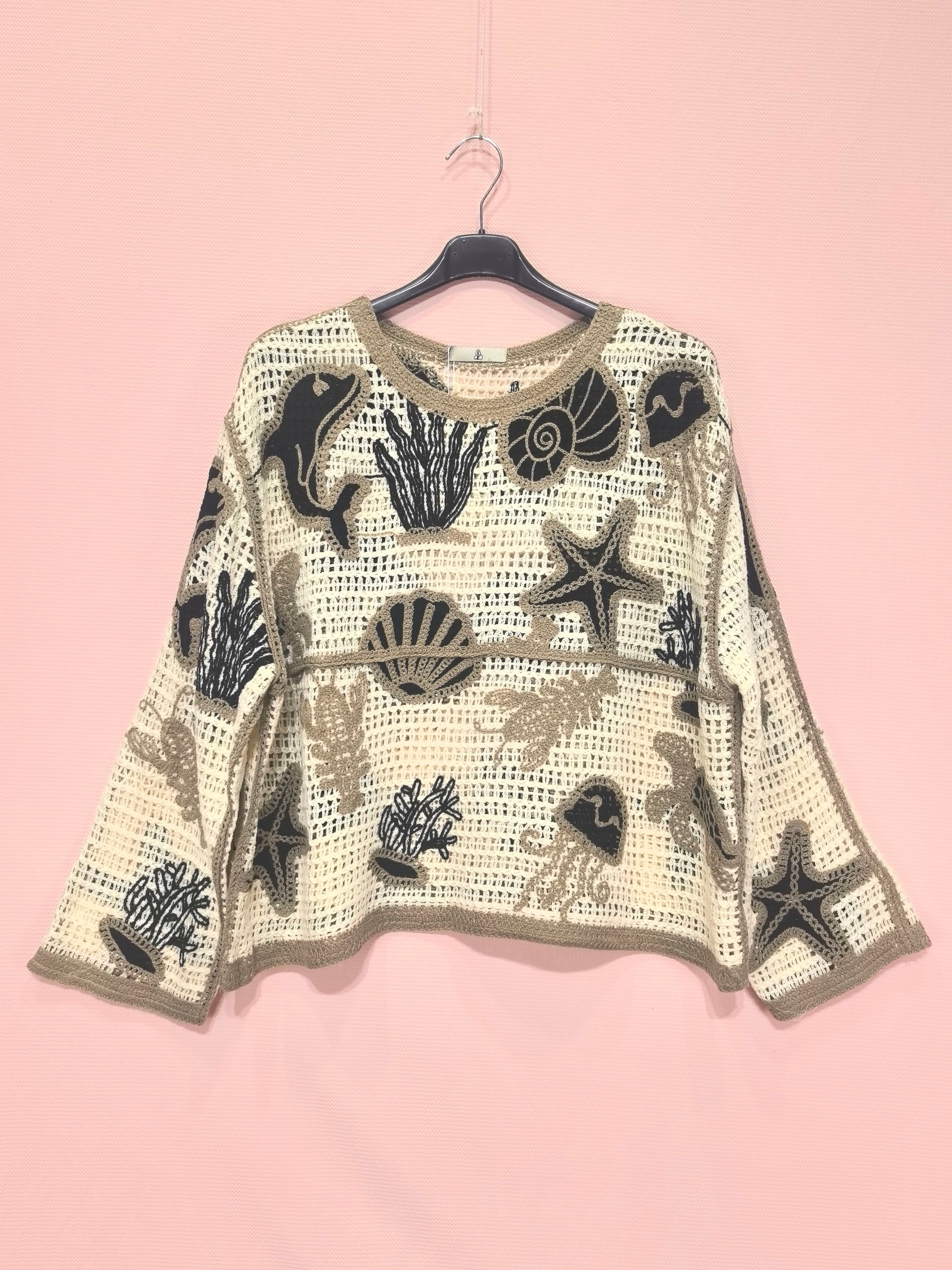 Haut en crochet à motifs de La Mer(x6)