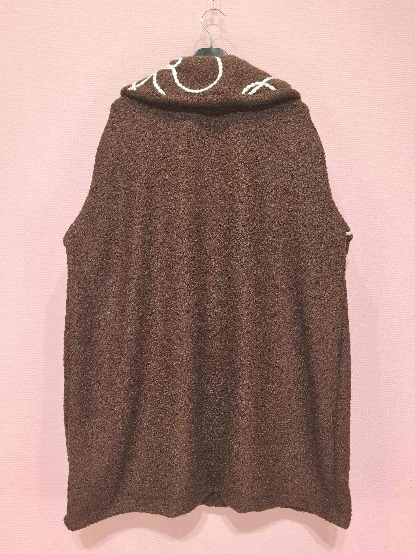 Manteau long en laine bouclée à motif graphique (x5)