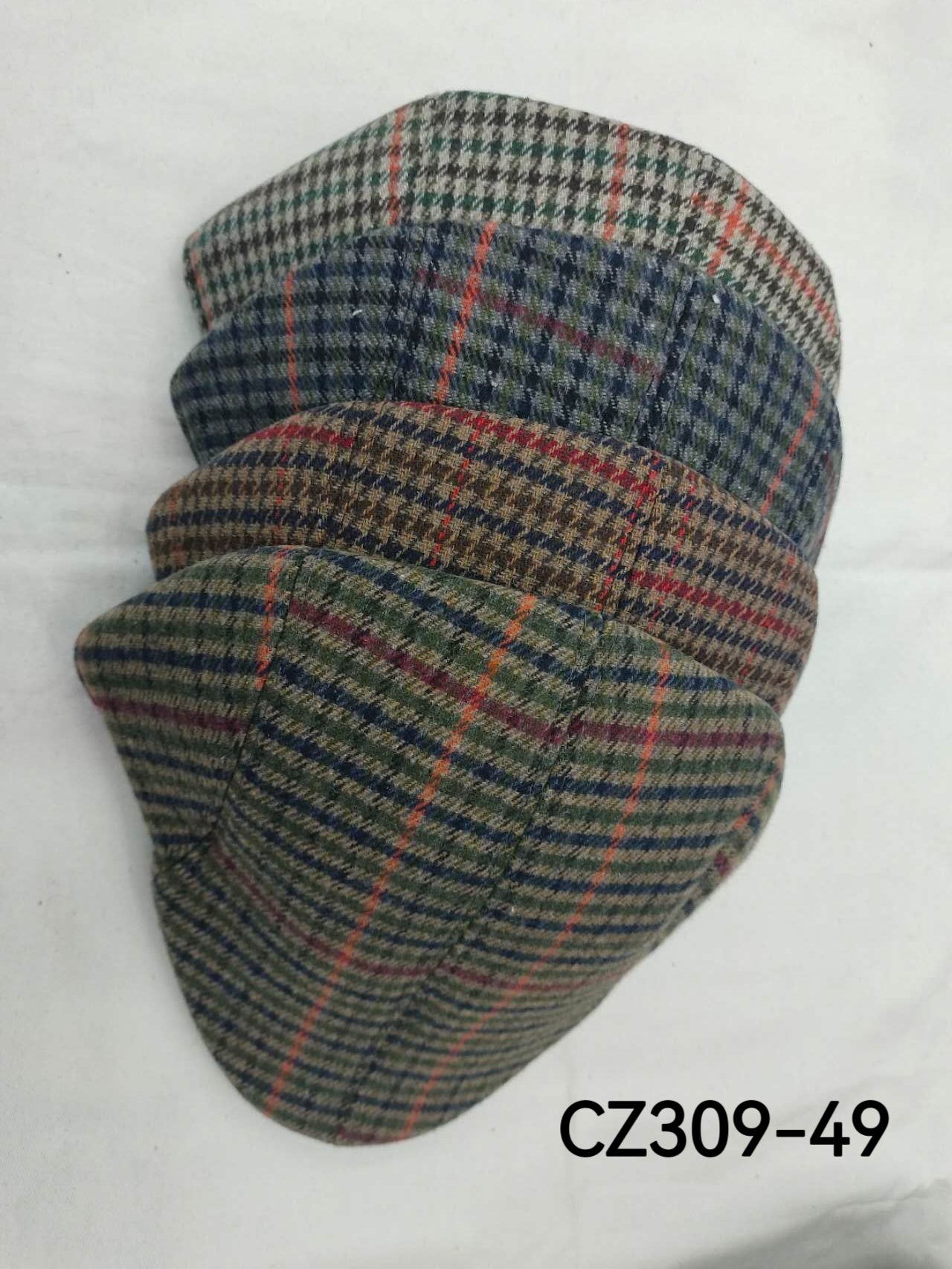 Béret homme motif petits carrés(x12)# 49