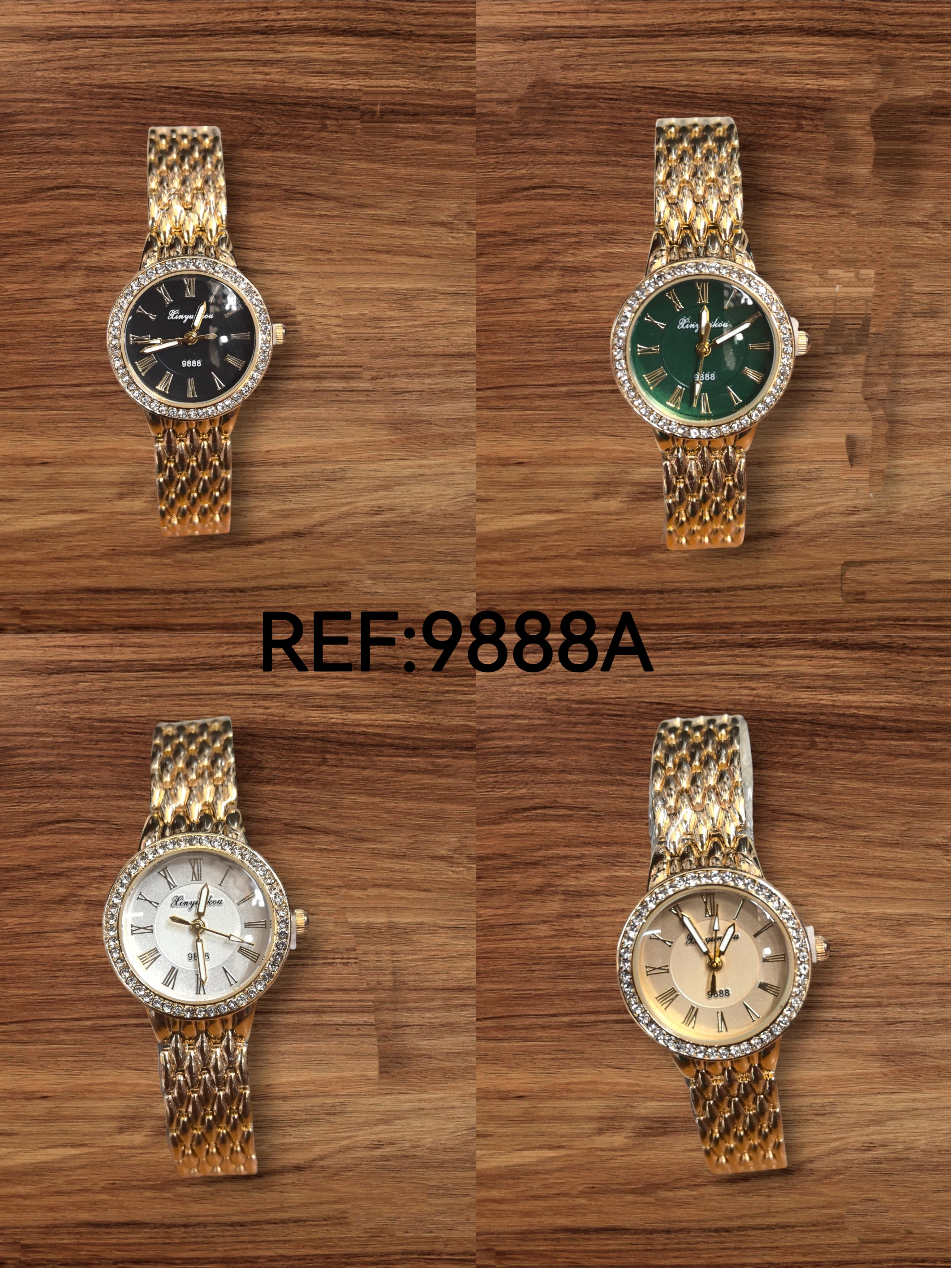 Montres femme bracelets métal Doré 9888B (x5)