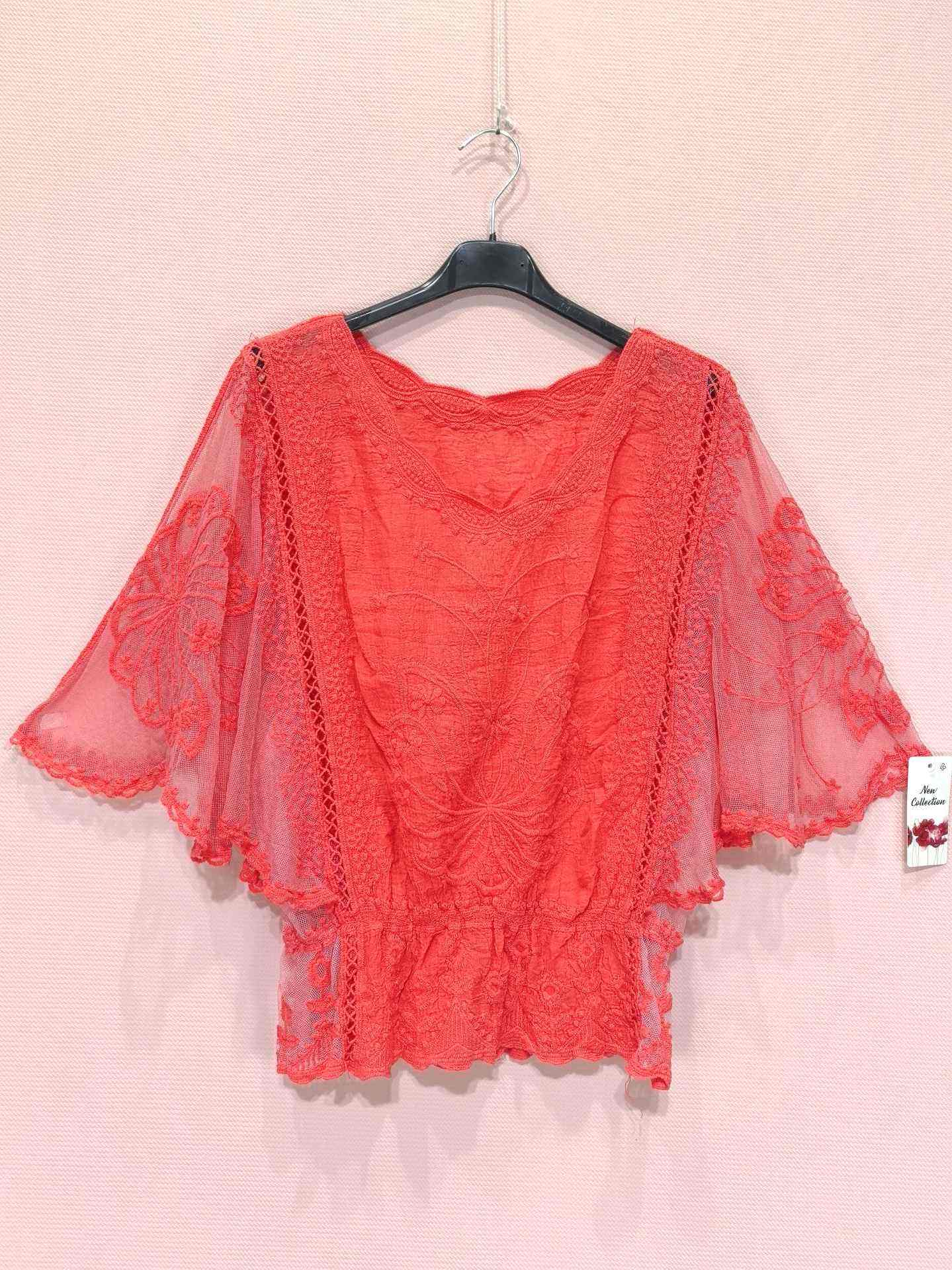 Top Dentelle Manches Papillon (x8)