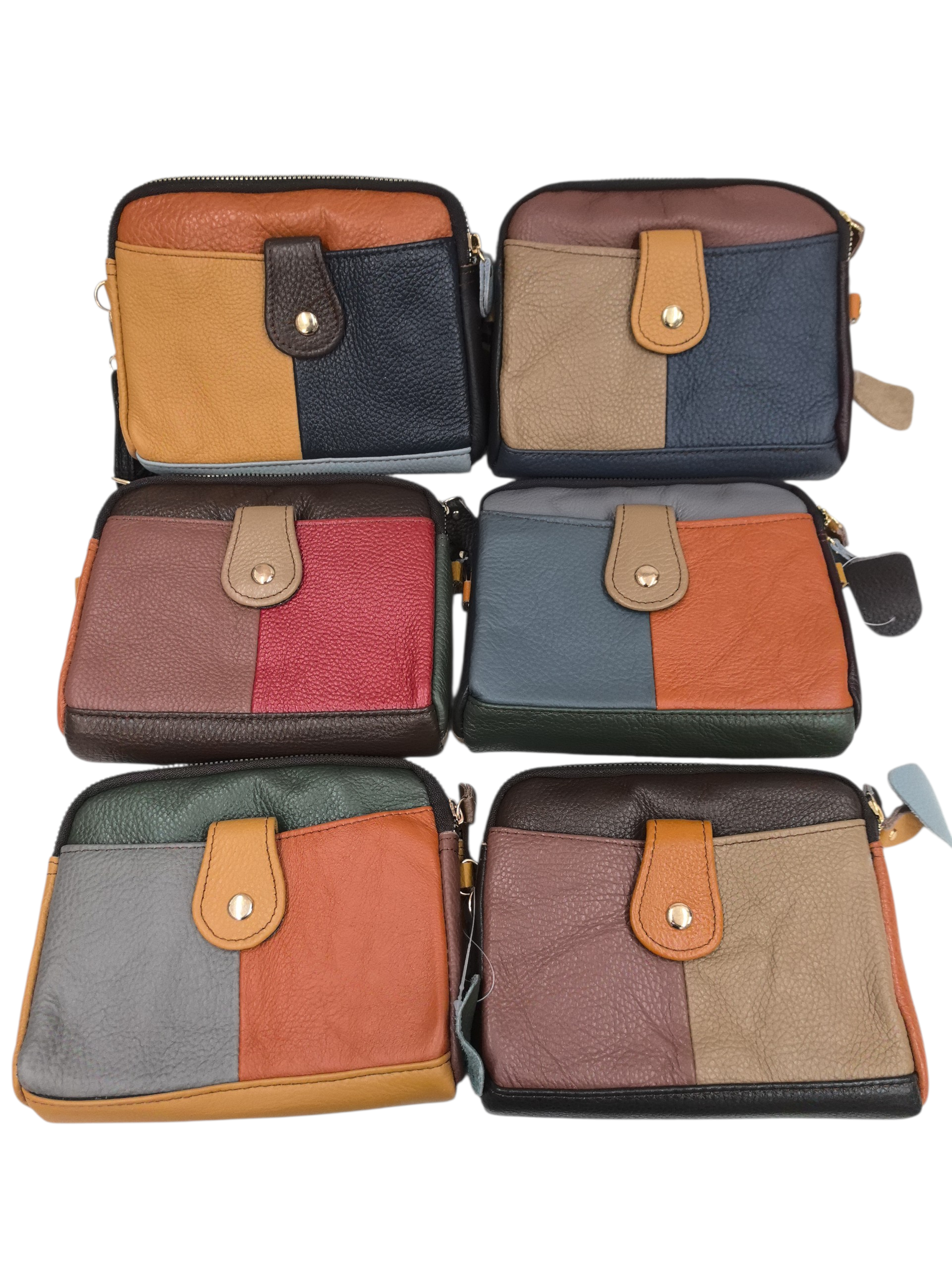 Sac multicouleur- Cuir véritable couleur (X6)