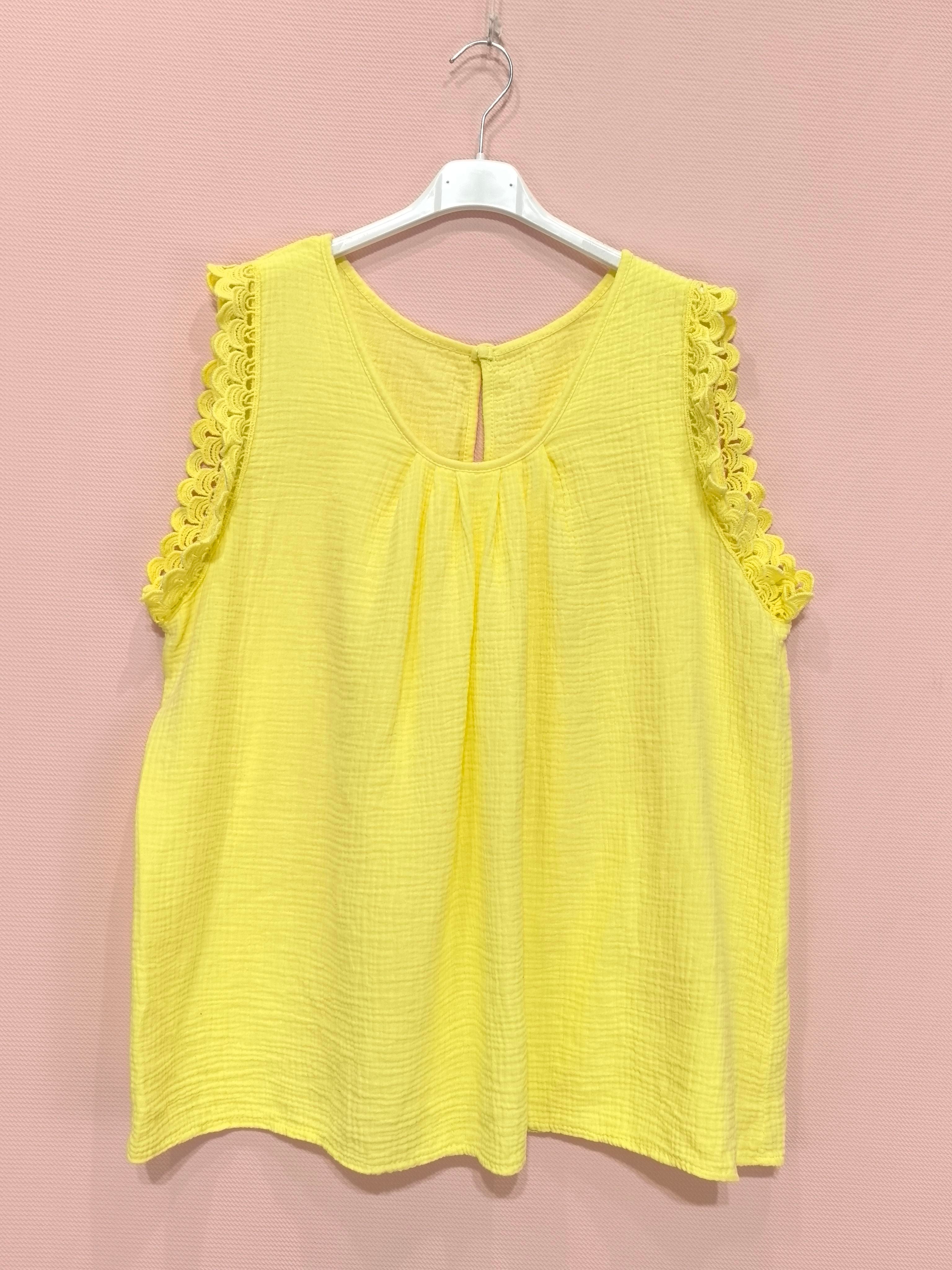 Top En Gaze De Coton Dos Avec Boutons (x8)