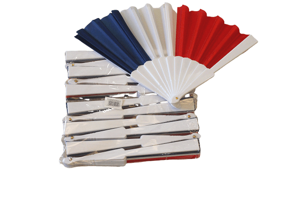 LOT DE 12 - éventails drapeau France 0,75€/unité - Grossiste-pro