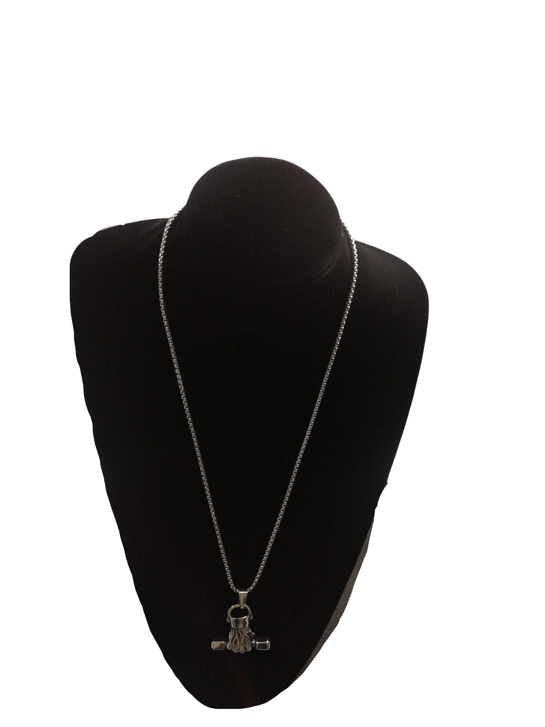 HOMME - LOT DE 2 - Collier pendentif poing acier inoxydable 5,00€/unité | Grossiste-pro