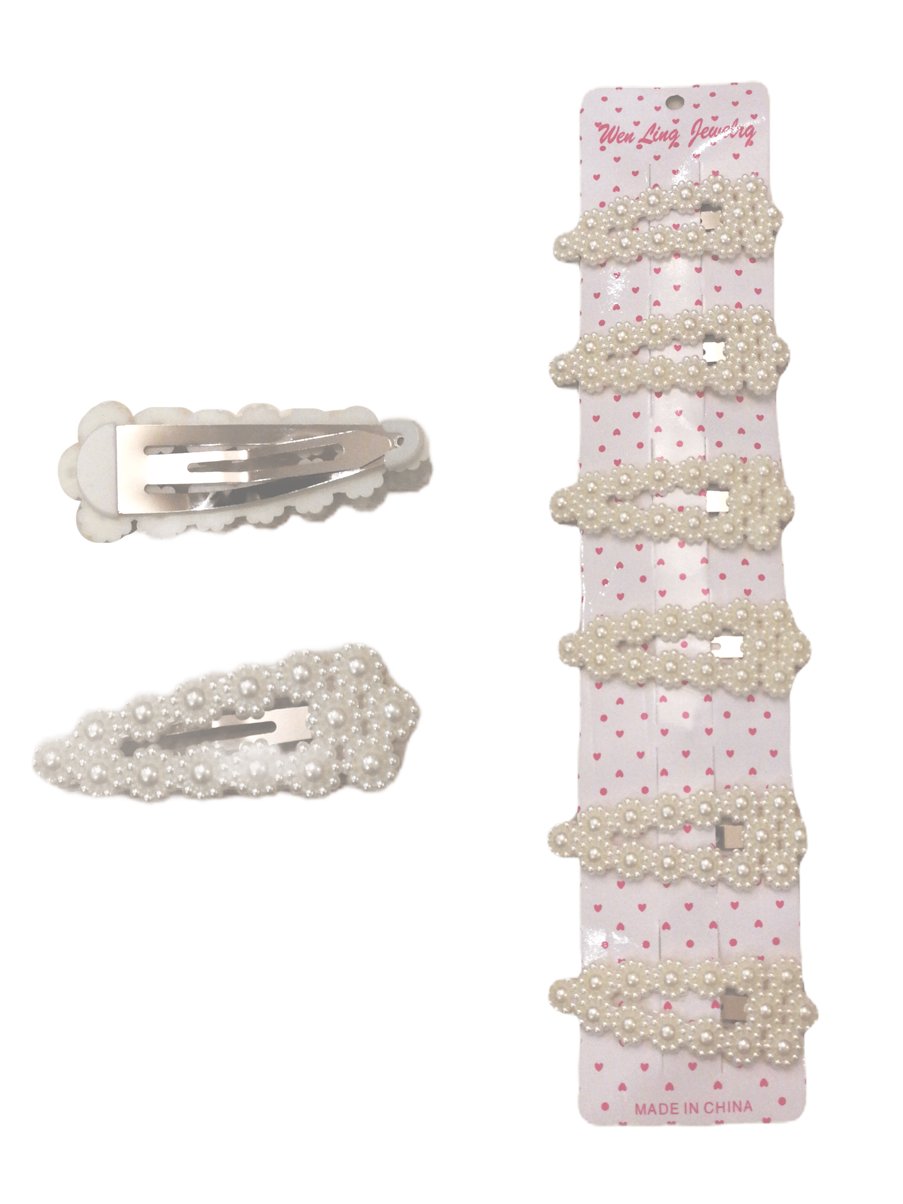LOT DE 12 - Barrettes Pinces perles à clip triangle arrondi 0,60€/unité | Grossiste-pro