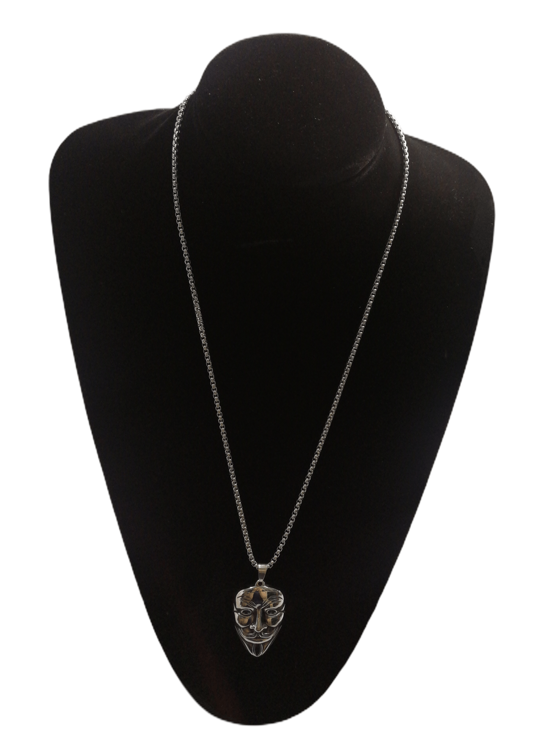 HOMME - LOT DE 2 - Collier pendentif masque acier inoxydable 5,00€/unité | Grossiste-pro