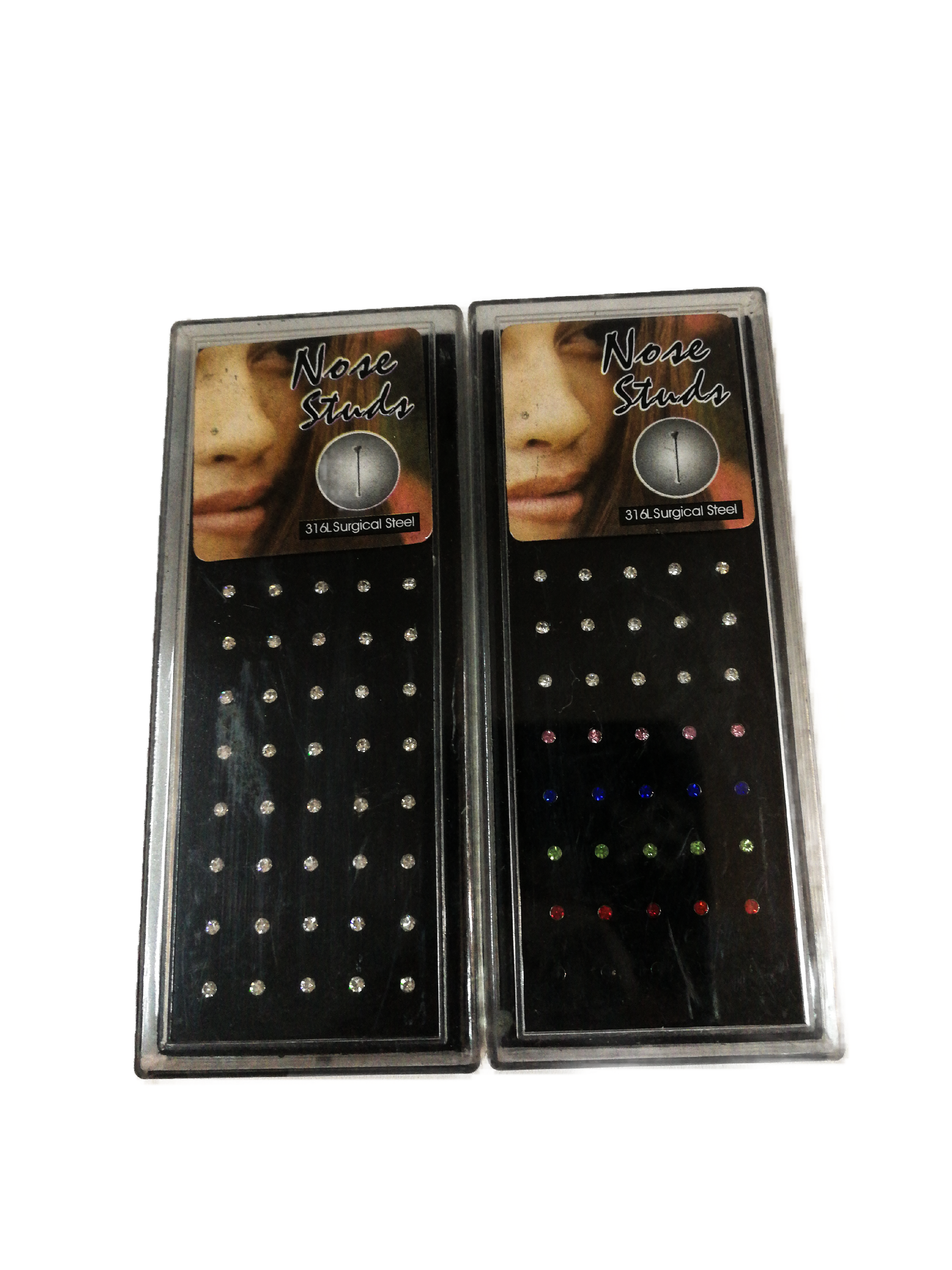 LOT DE 40 - Piercing nez strass boîte couleur ou blanc 0,30€/unité | Grossiste-pro