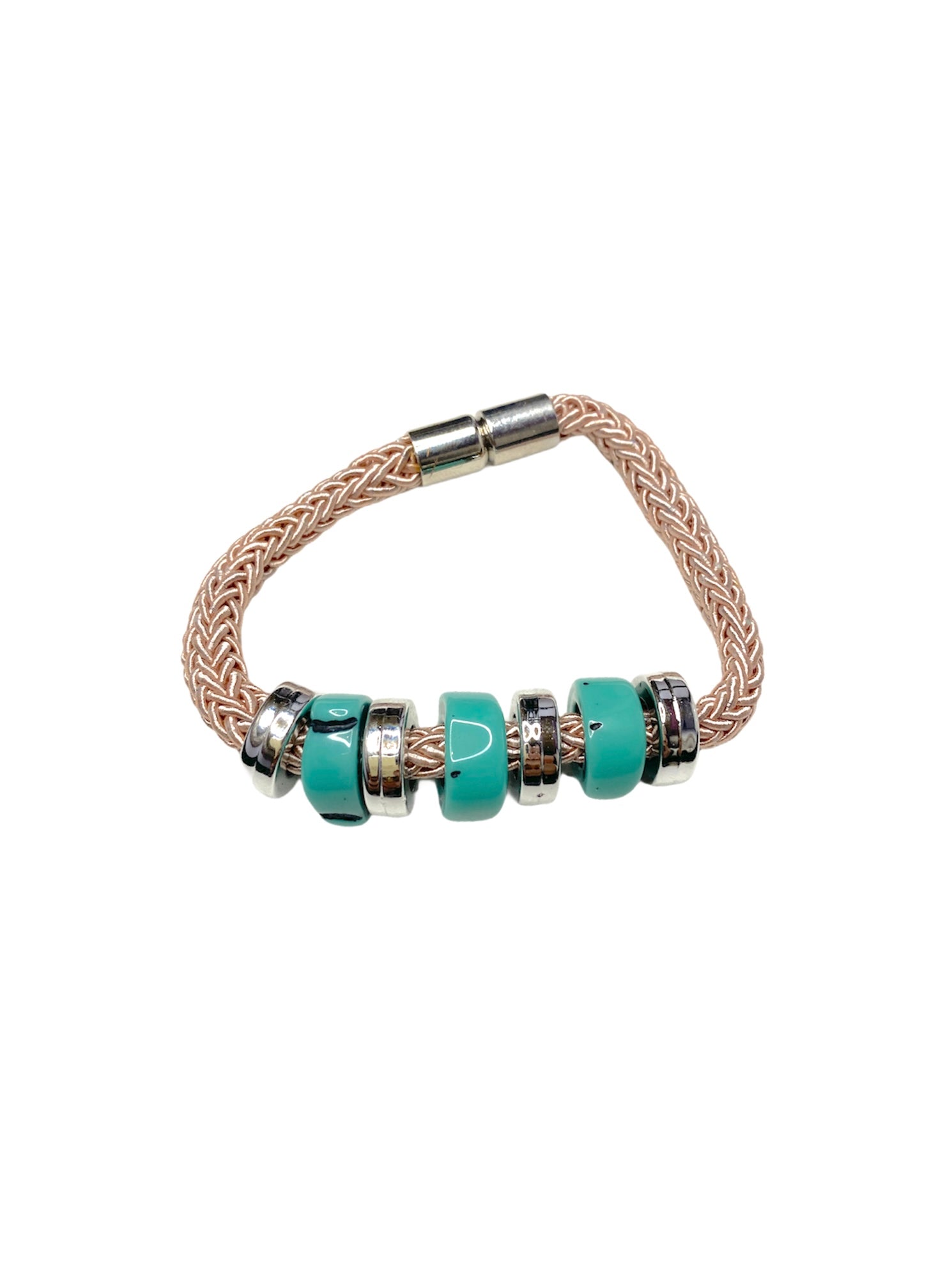 Bracelet fantaisie tresse rond couleurs mélange #ZBR120(x12)