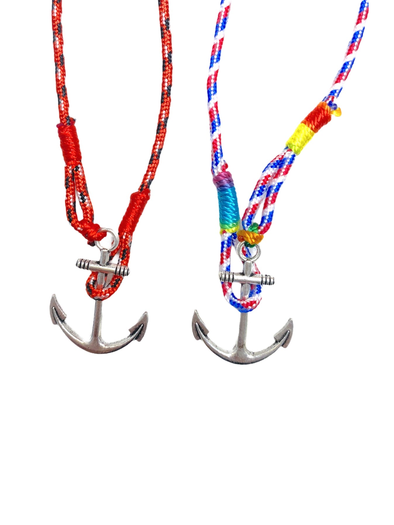 2-en-1 Collier Bracelet triple ancre (x6)