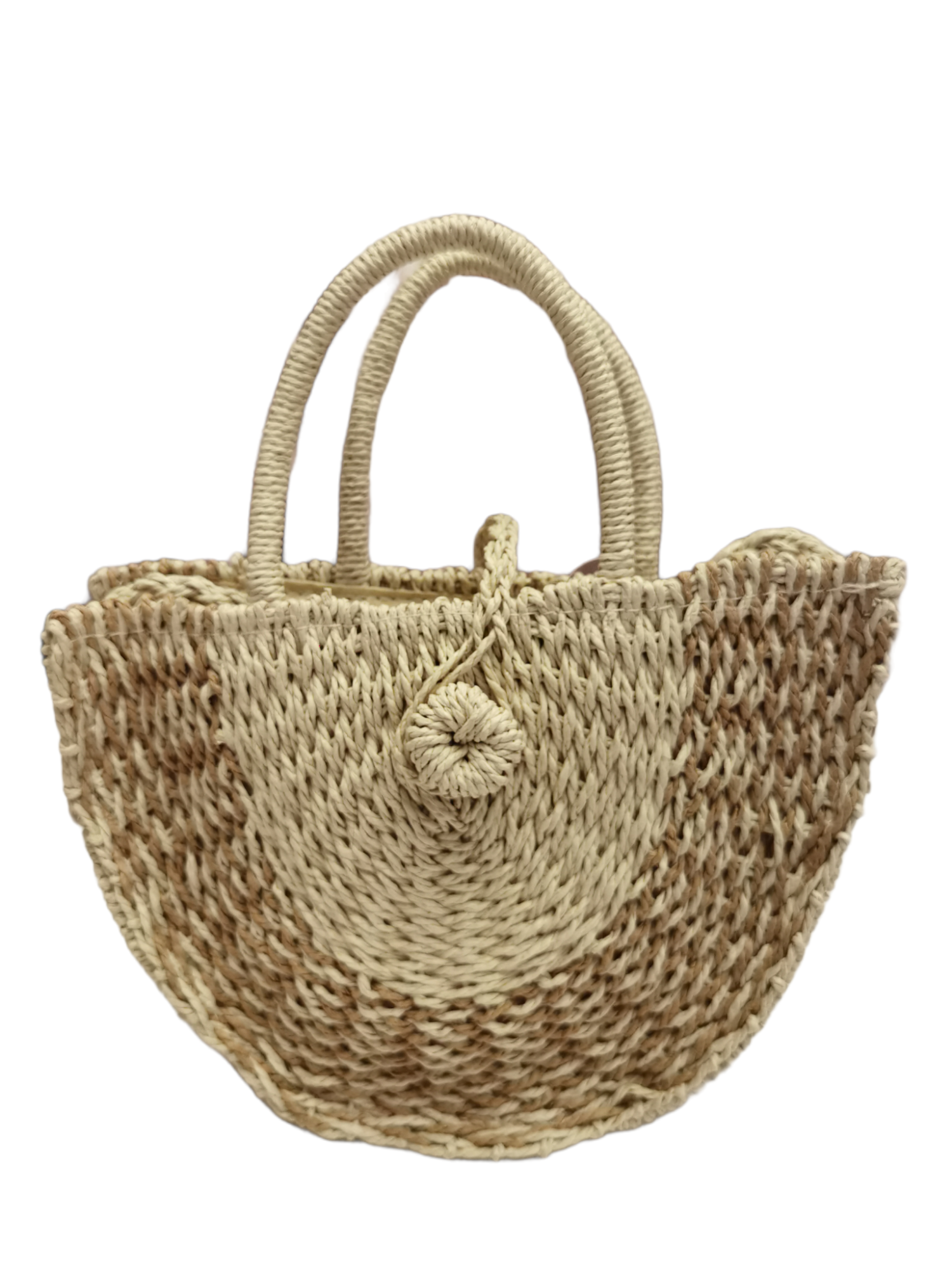 Sac panier paille semi-rond (x3)