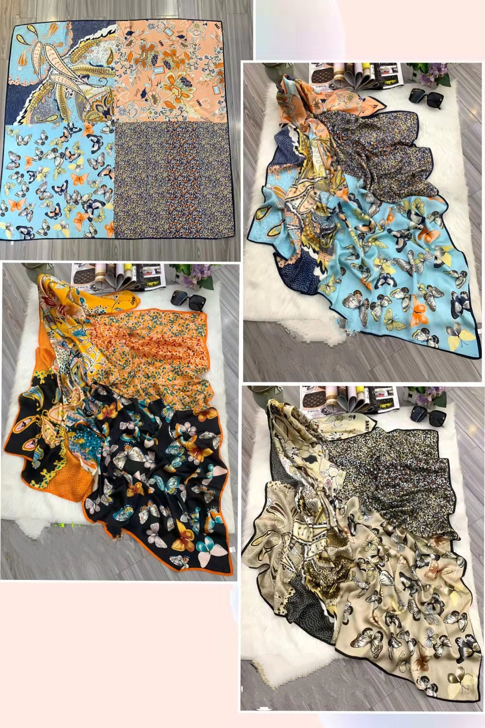 Foulard Carré de soie (x6)#33