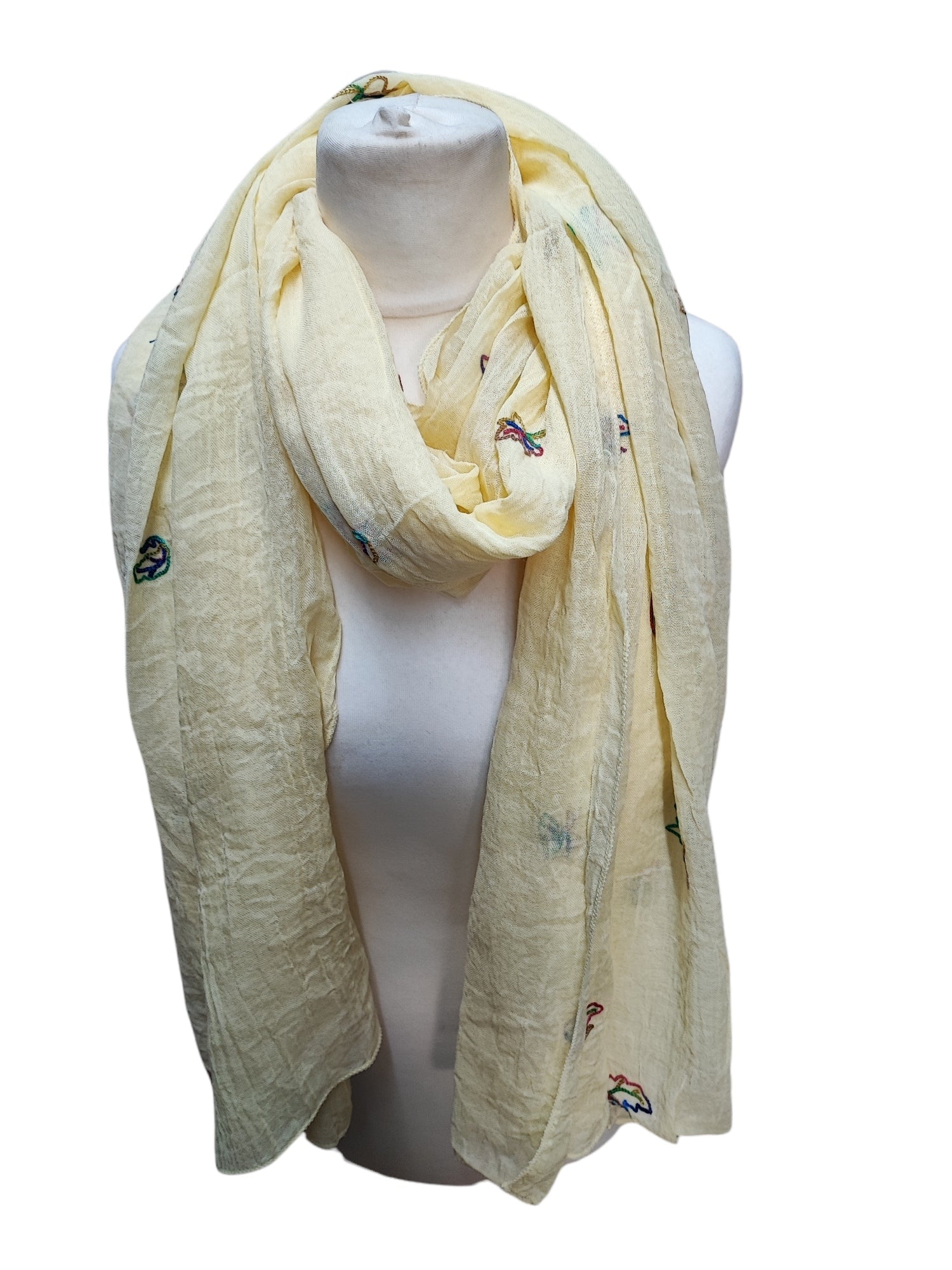 Foulard châle avec petites feuille (x12)