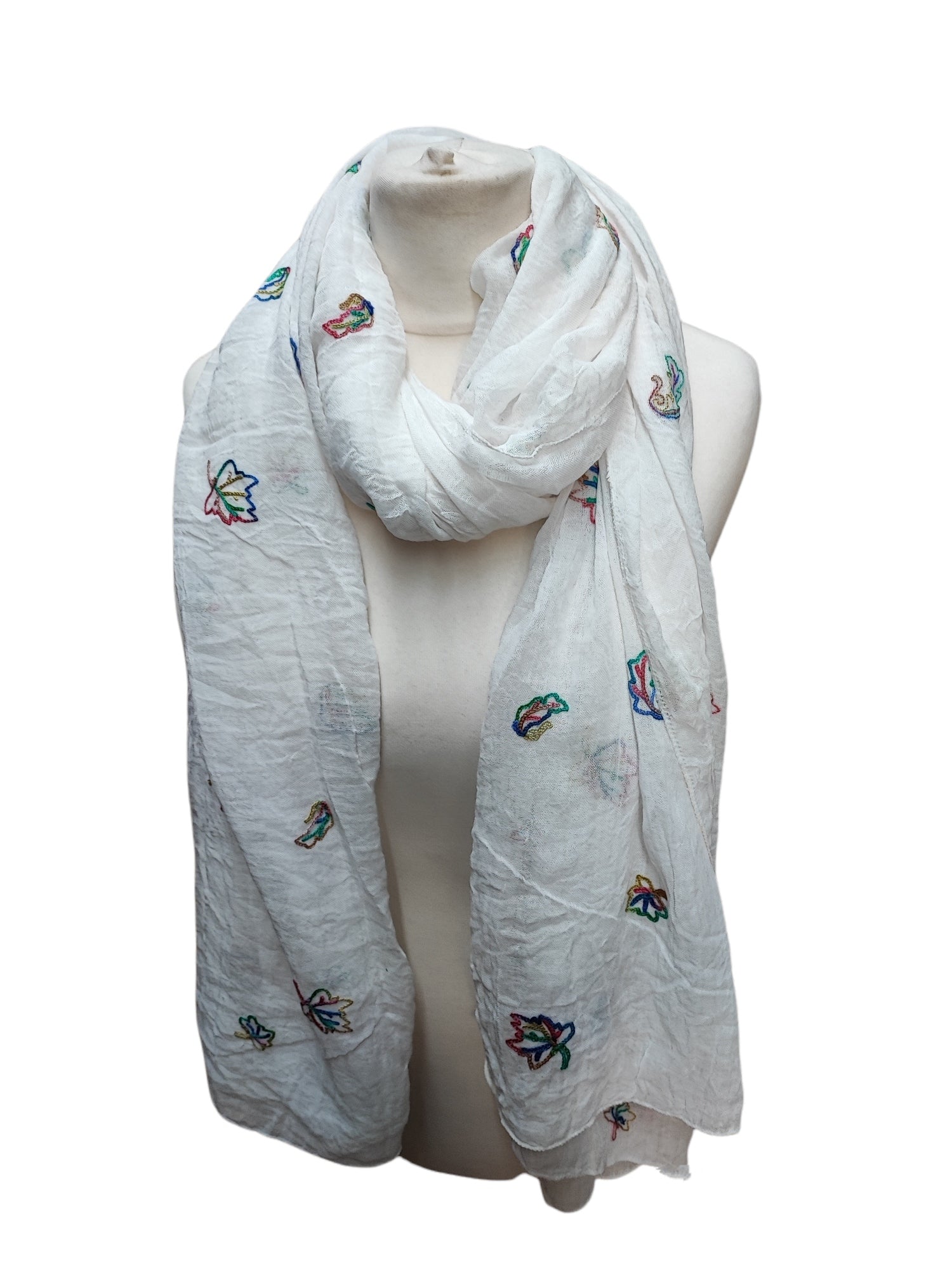Foulard châle avec petites feuille (x12)