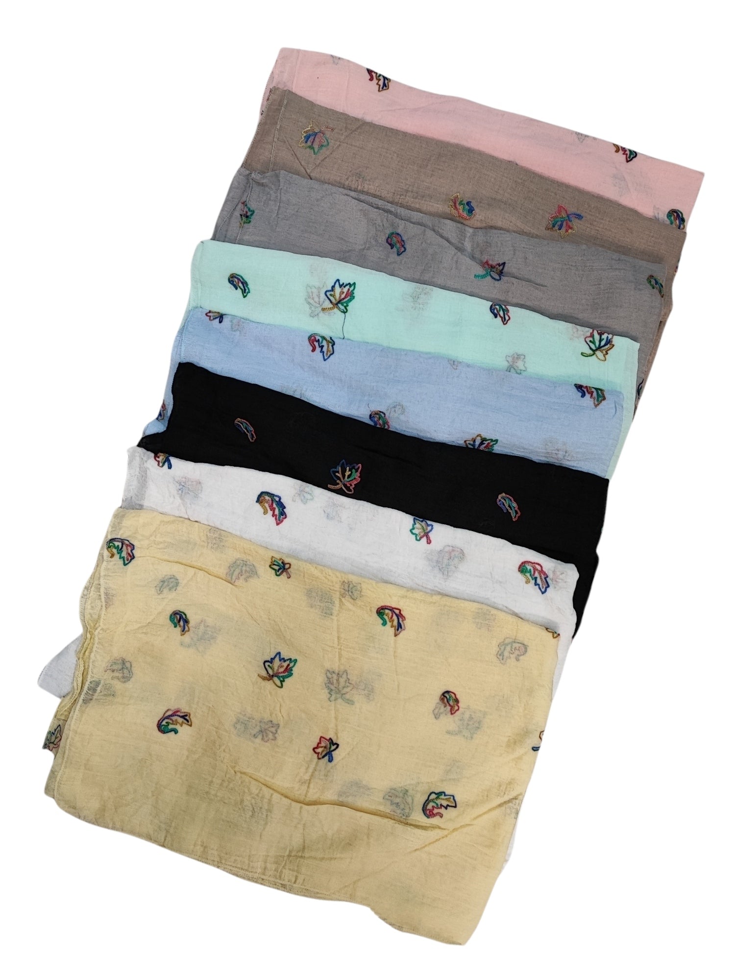 Foulard châle avec petites feuille (x12)