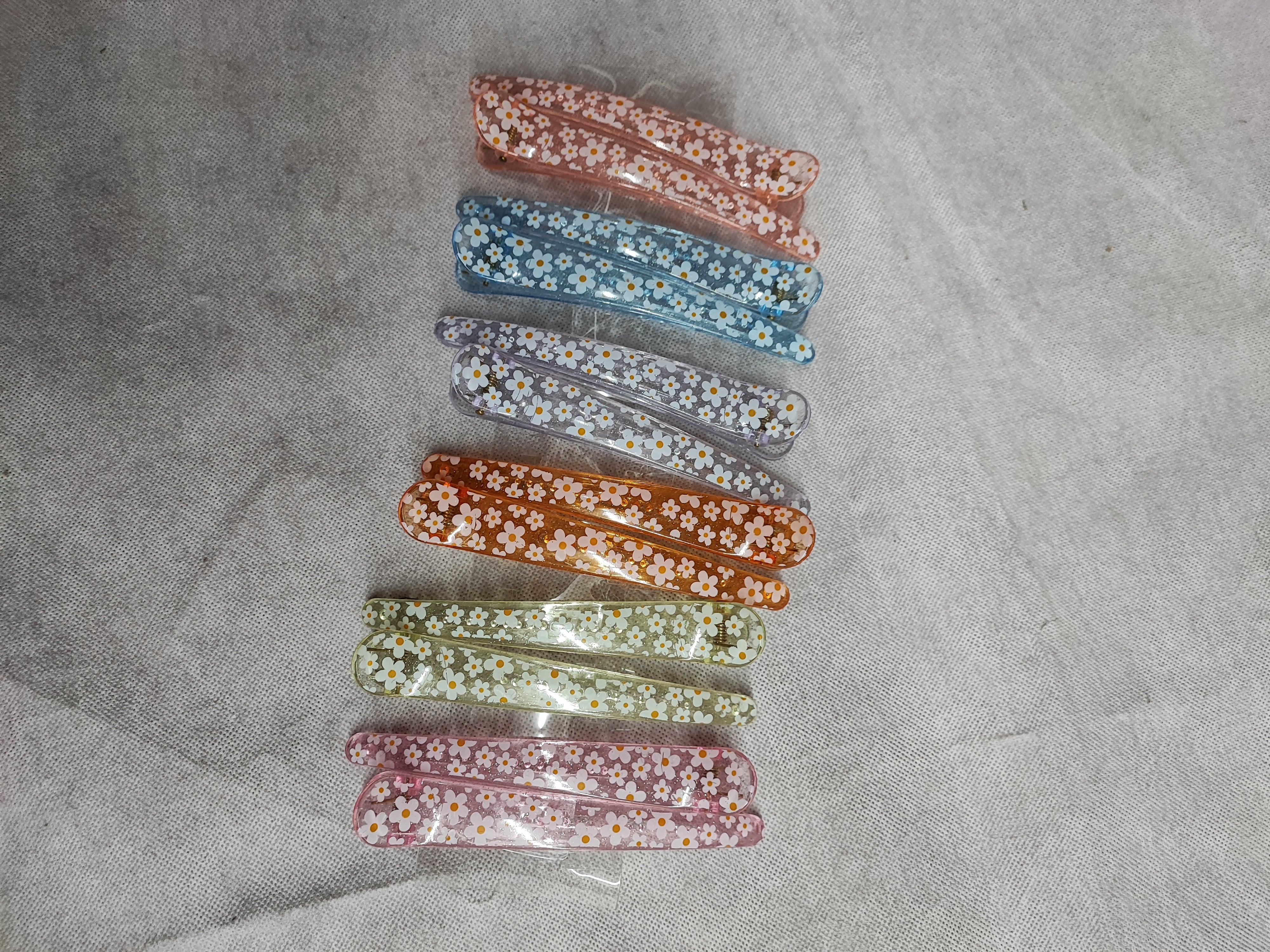 Barrette pince motif fleur (3x12)