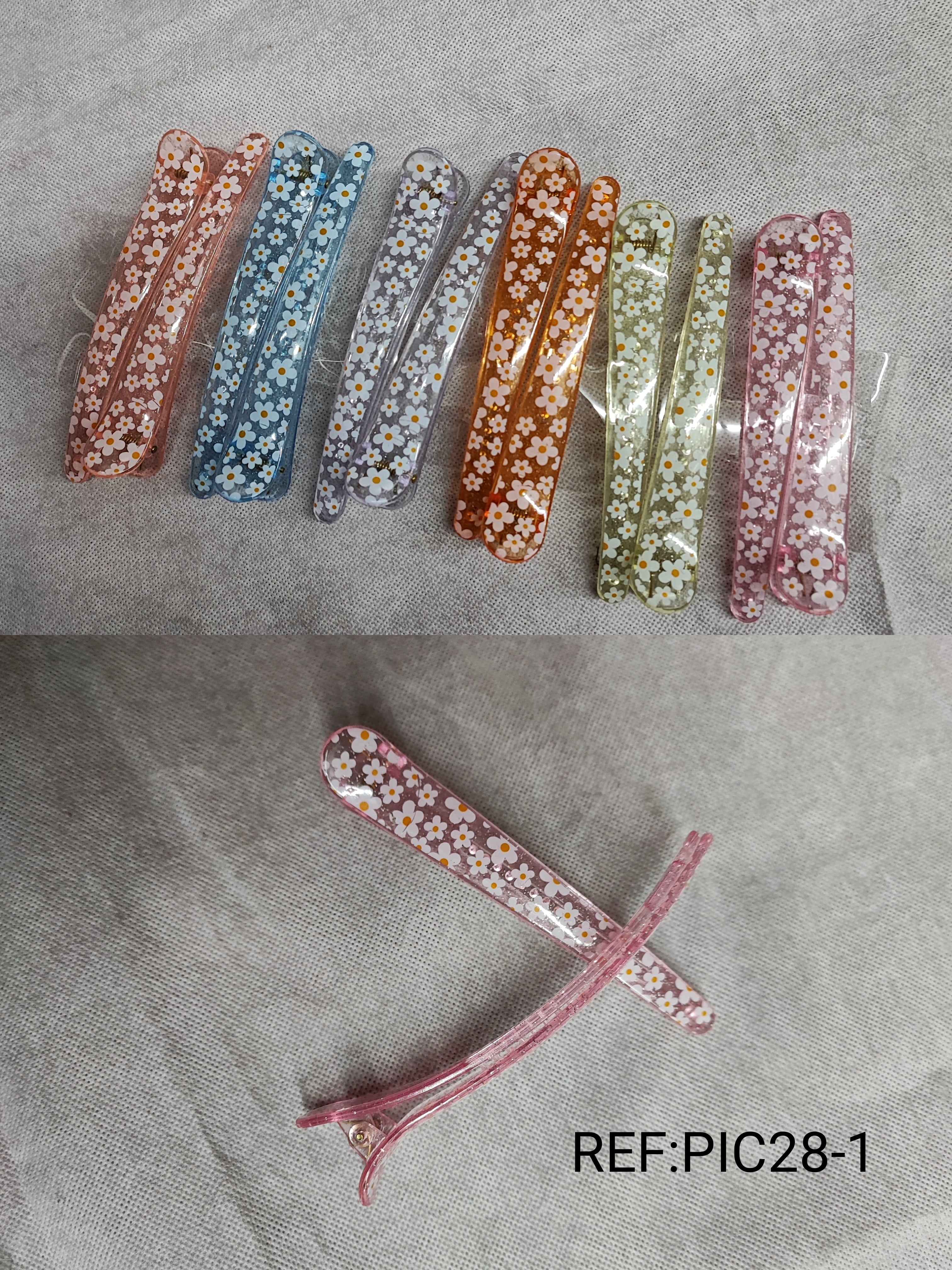 Barrette pince motif fleur (3x12)