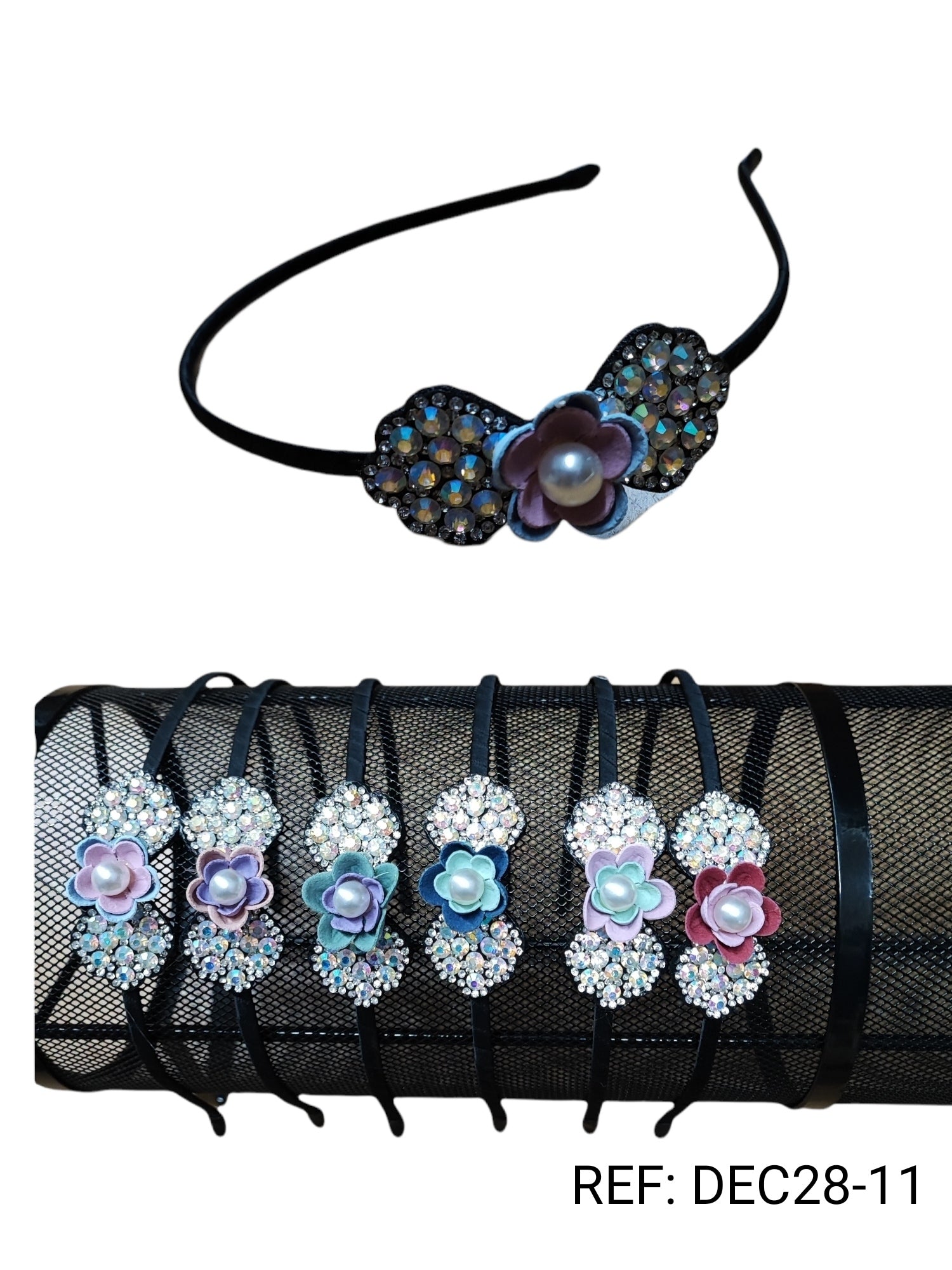 Serre-tête avec motif fleur (x12)