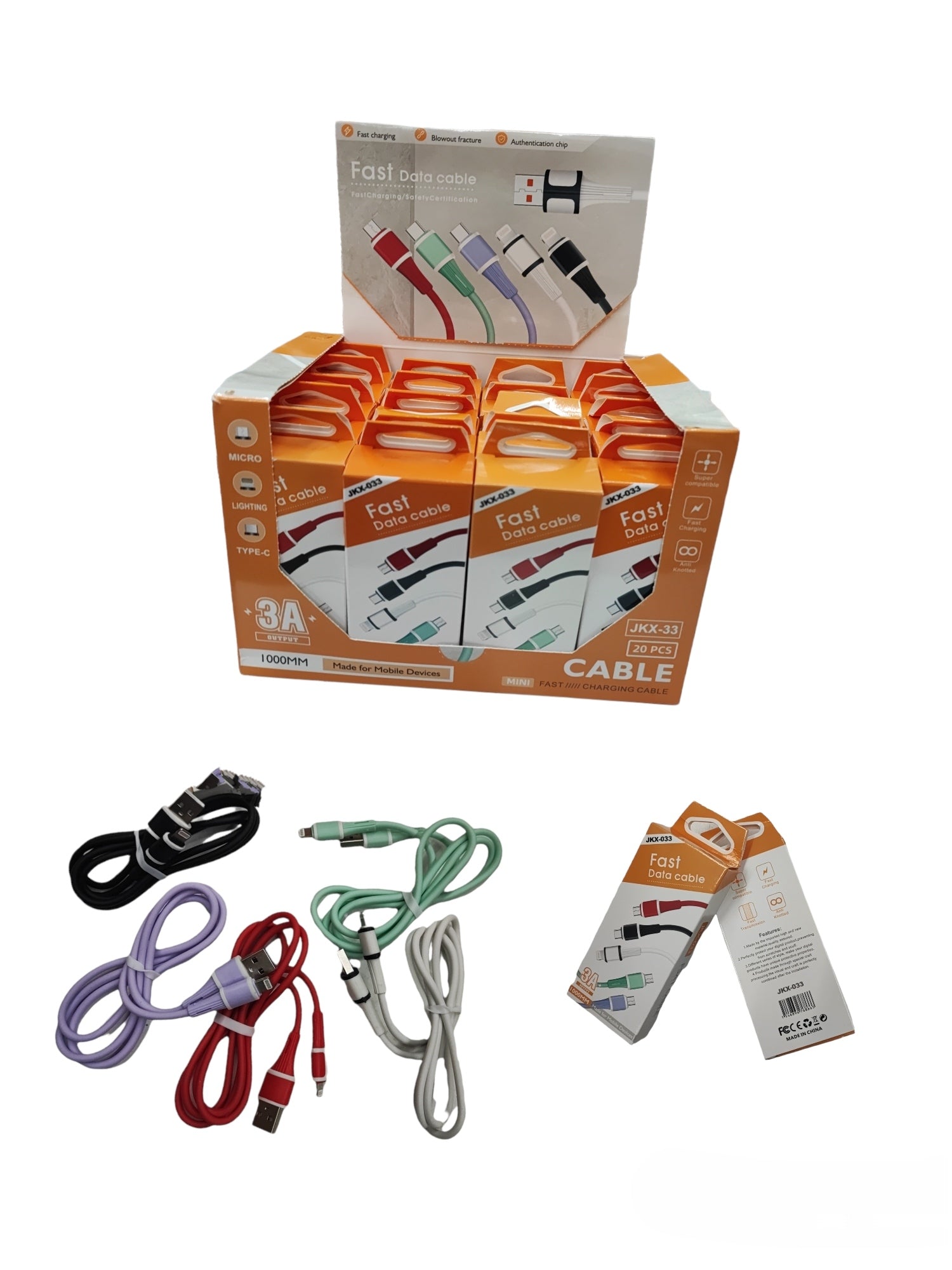 IPHONE - chargeur câble 1M (x20)