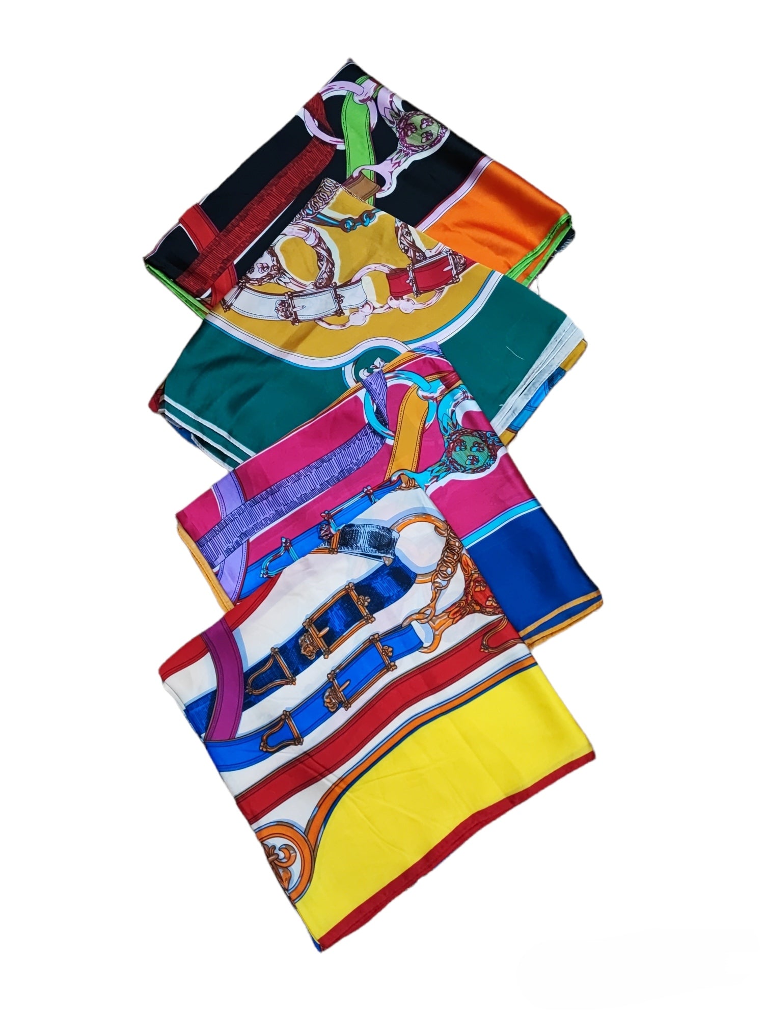 Foulard Carré touche soie motif ceinture 130cm (x6)#18