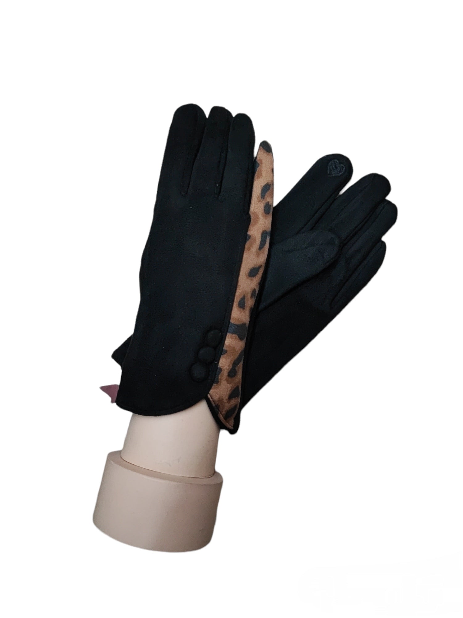 Gants tactiles motif léopard doublure (x12)