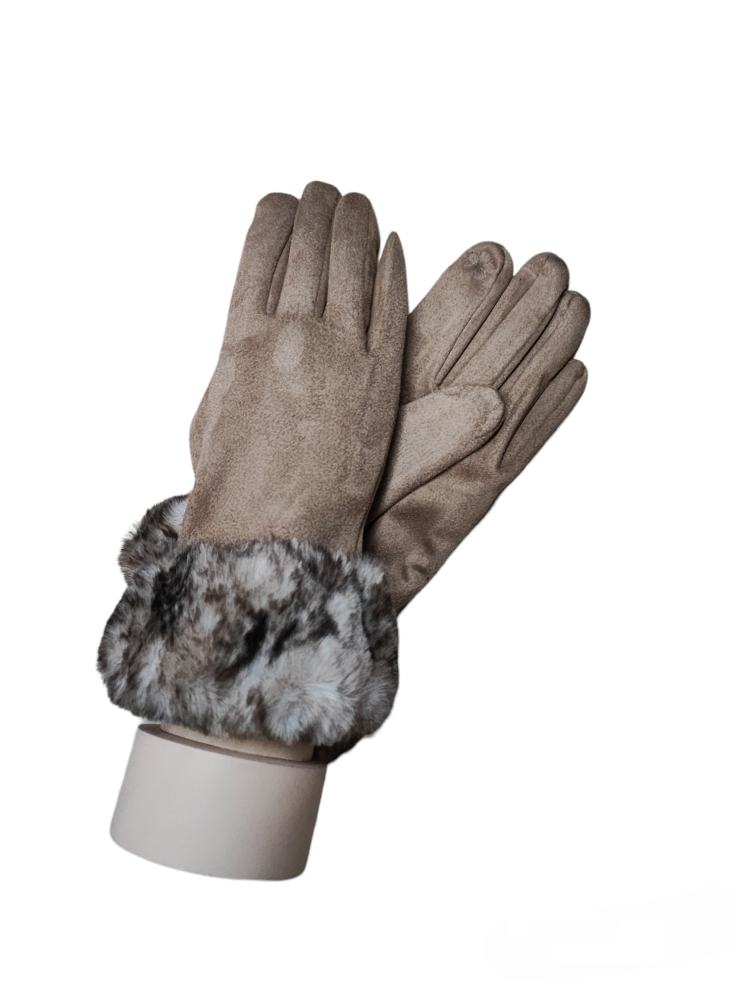 Gants tactiles Façon Cuir Fourrure