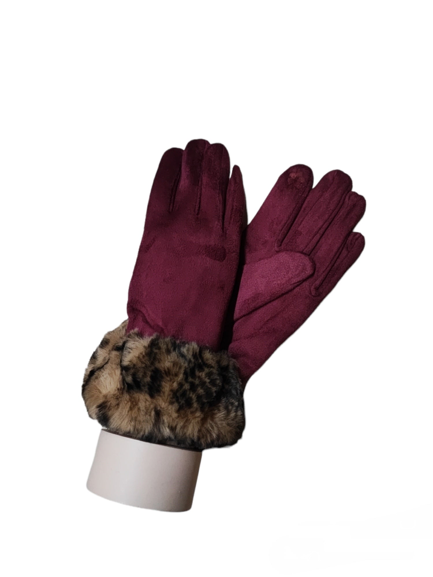 Gants tactiles Façon Cuir Fourrure