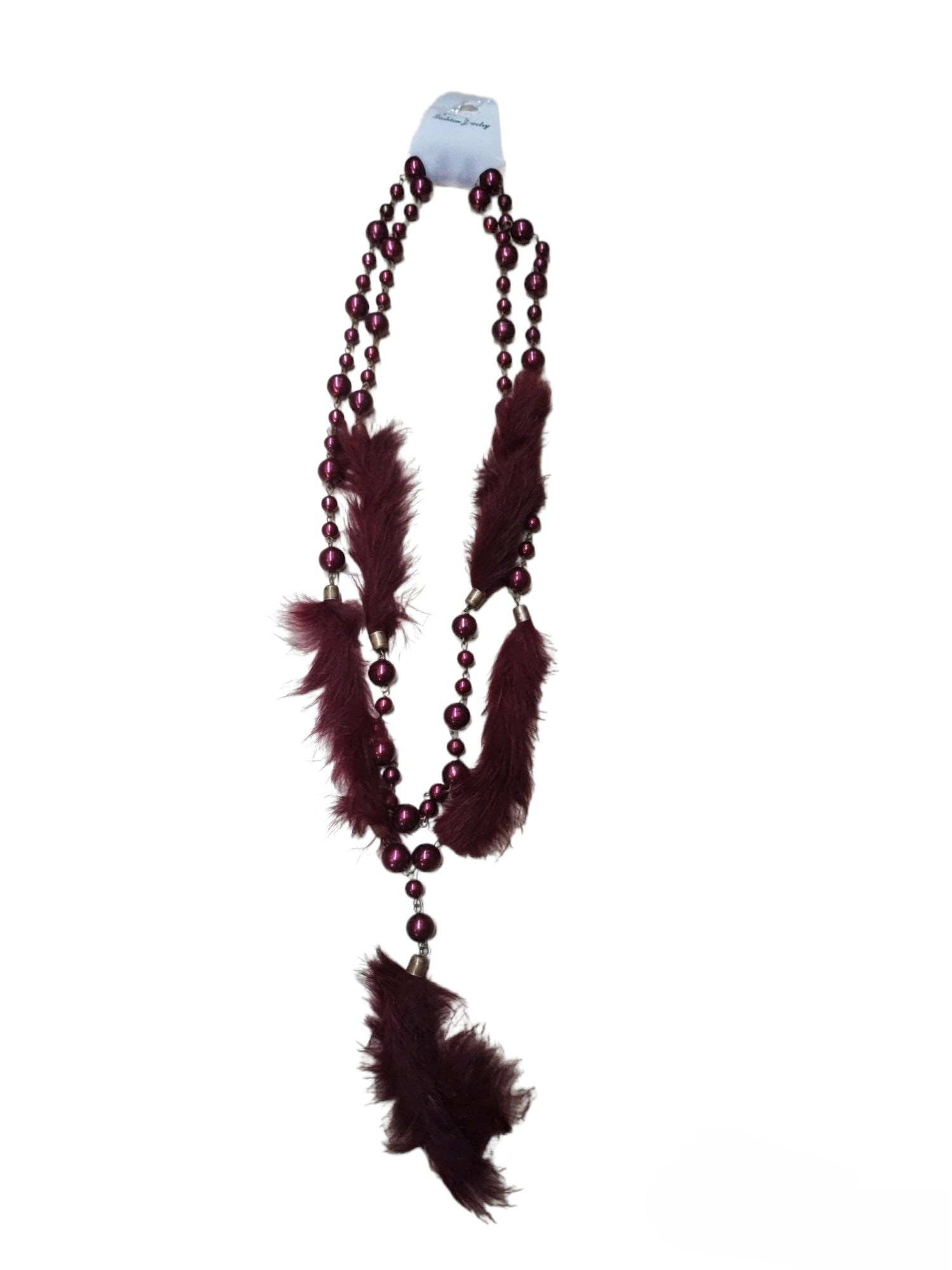 Collier fantaisie plume de perle(x6)