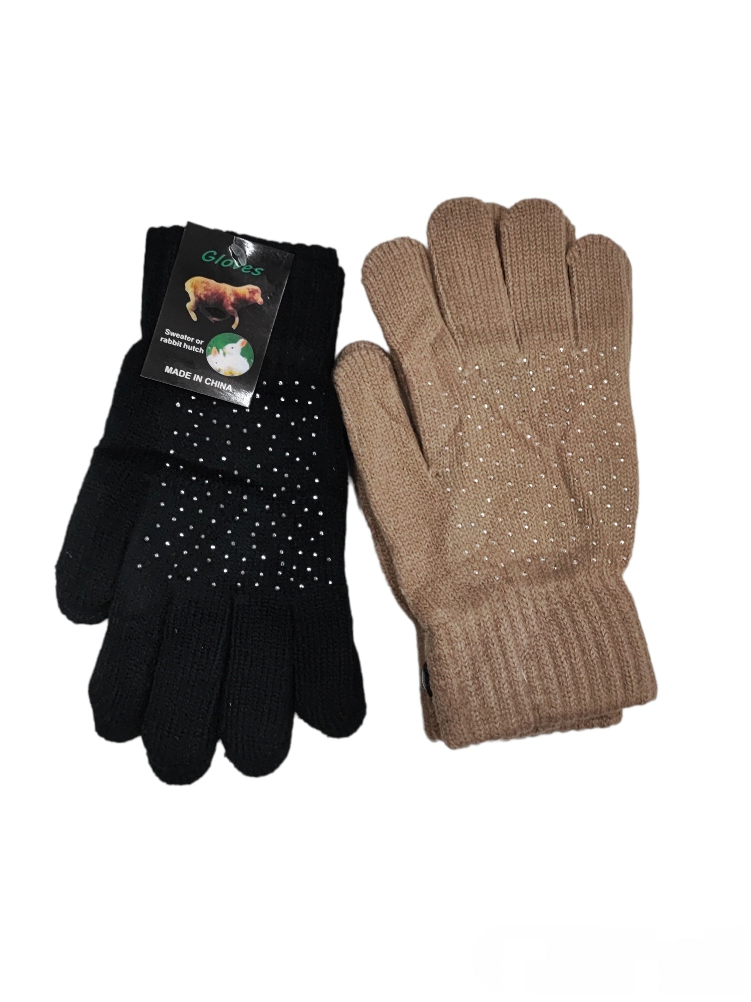 Gants Femme motif strass (x12)
