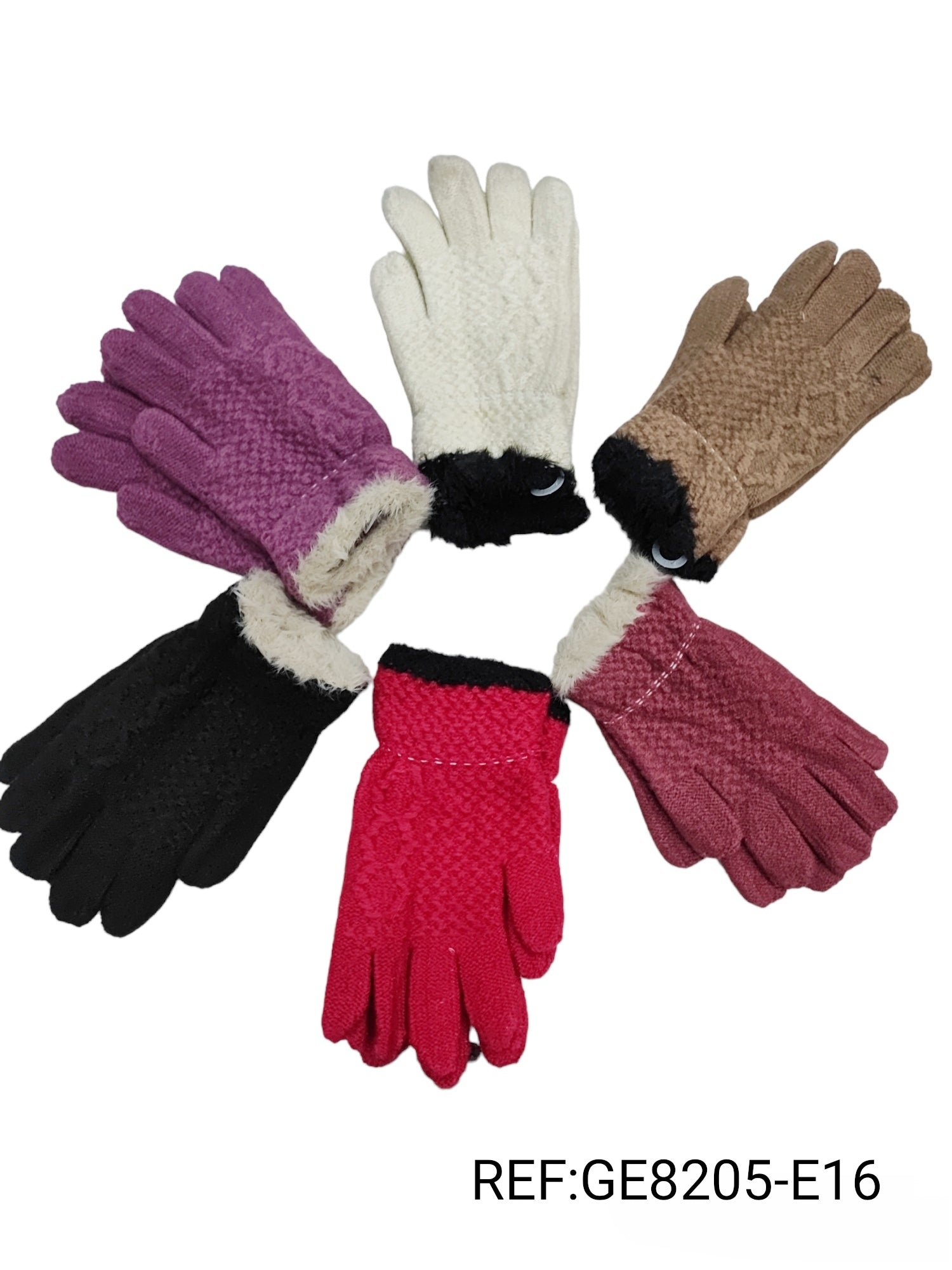 Gants tricots double épaisseur 5/10ans (x12)