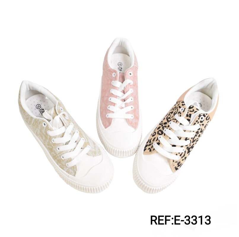 Basket Femme Motif Semelle Épaisse (x12)