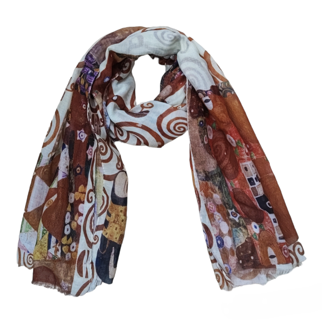 Foulard étole tableau Klimt Arbre de vie (x3)