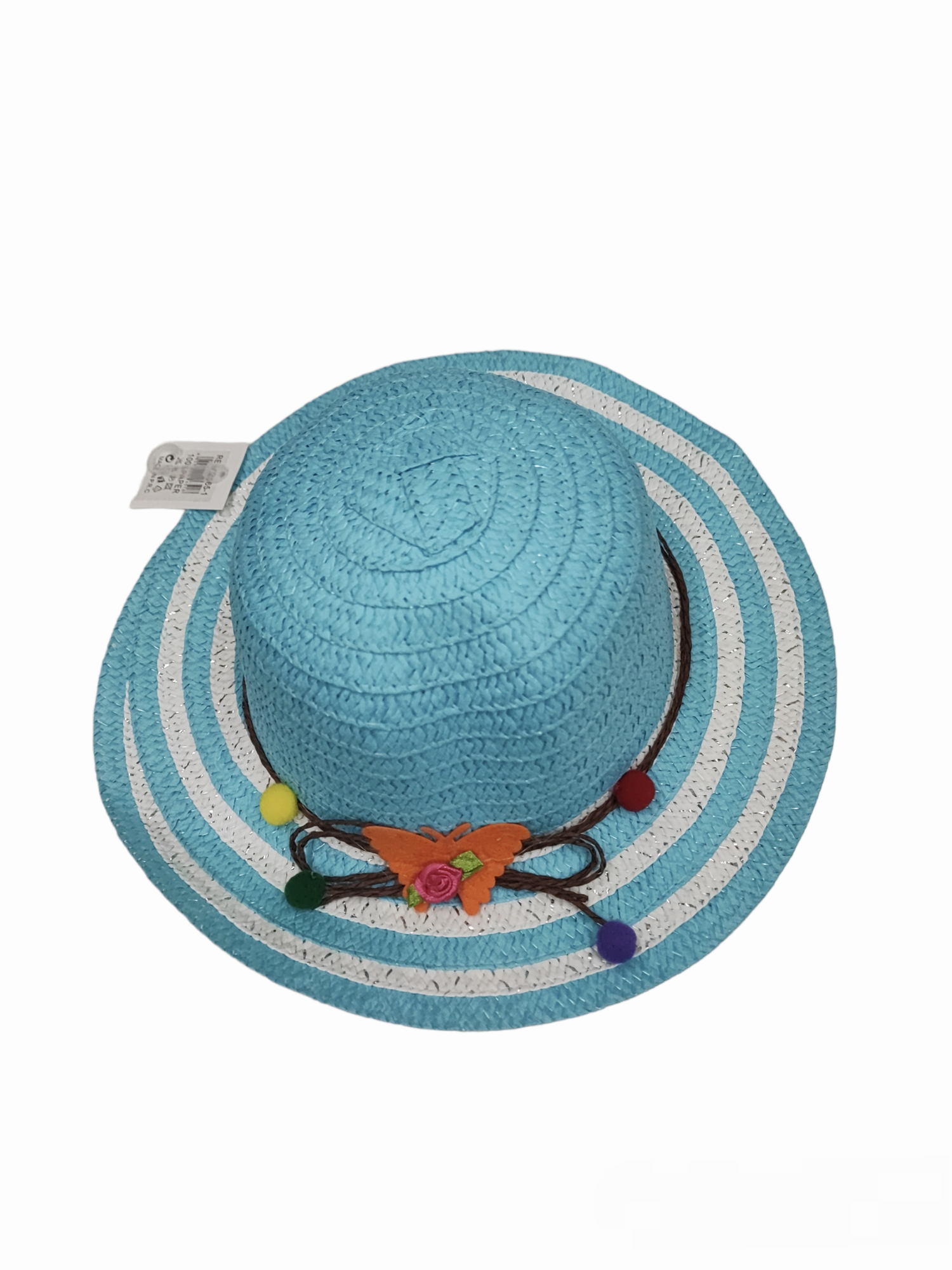 Chapeaux de paille taille enfant motif Papillon(x12)