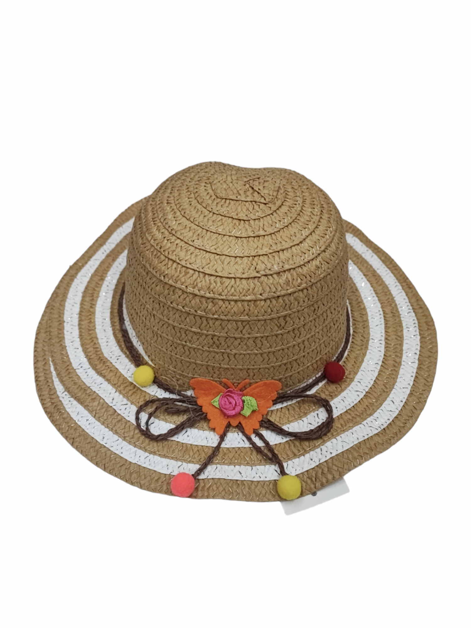 Chapeaux de paille taille enfant motif Papillon(x12)