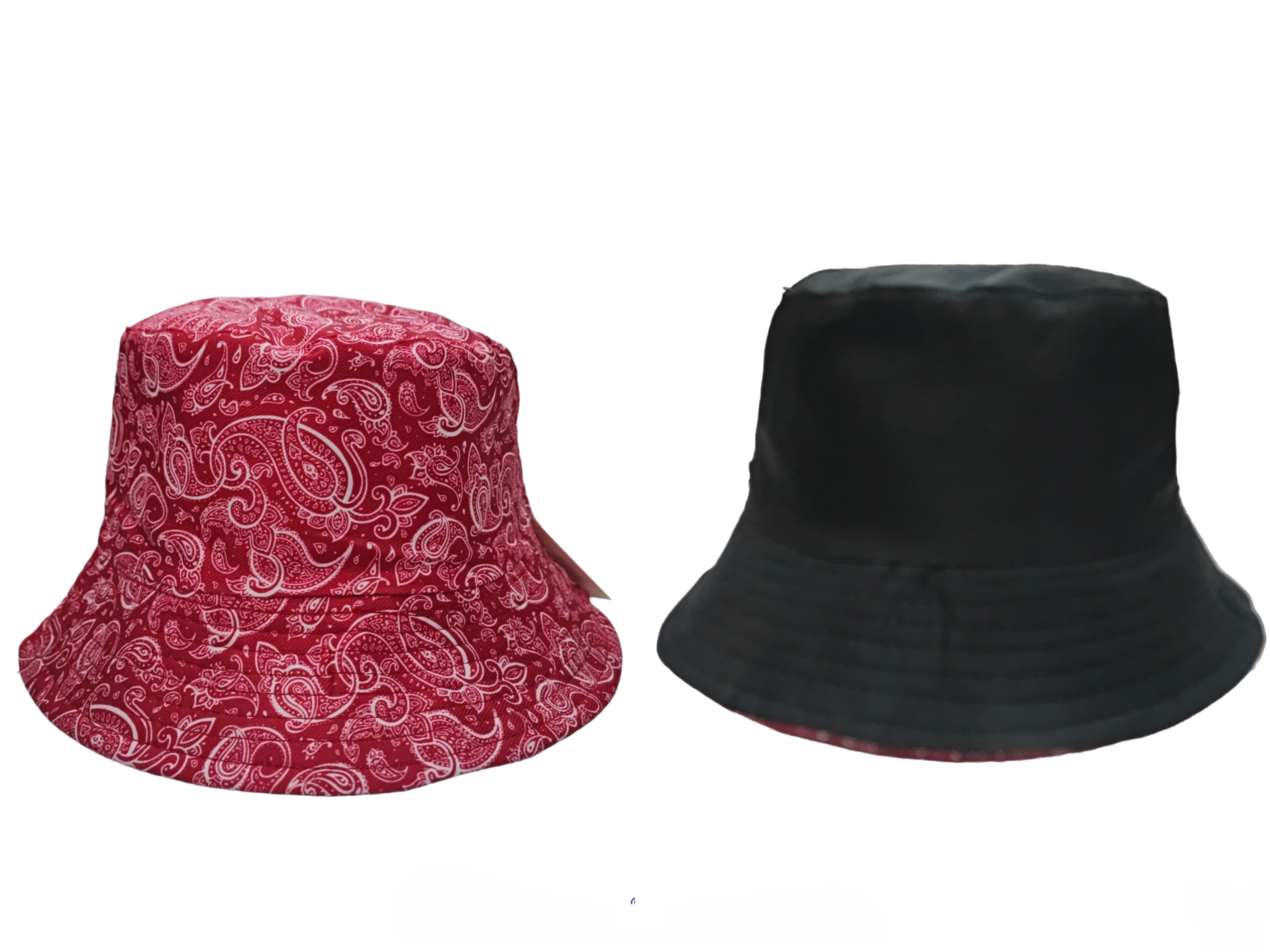 Chapeaux bob réversible motif paisley (x12)