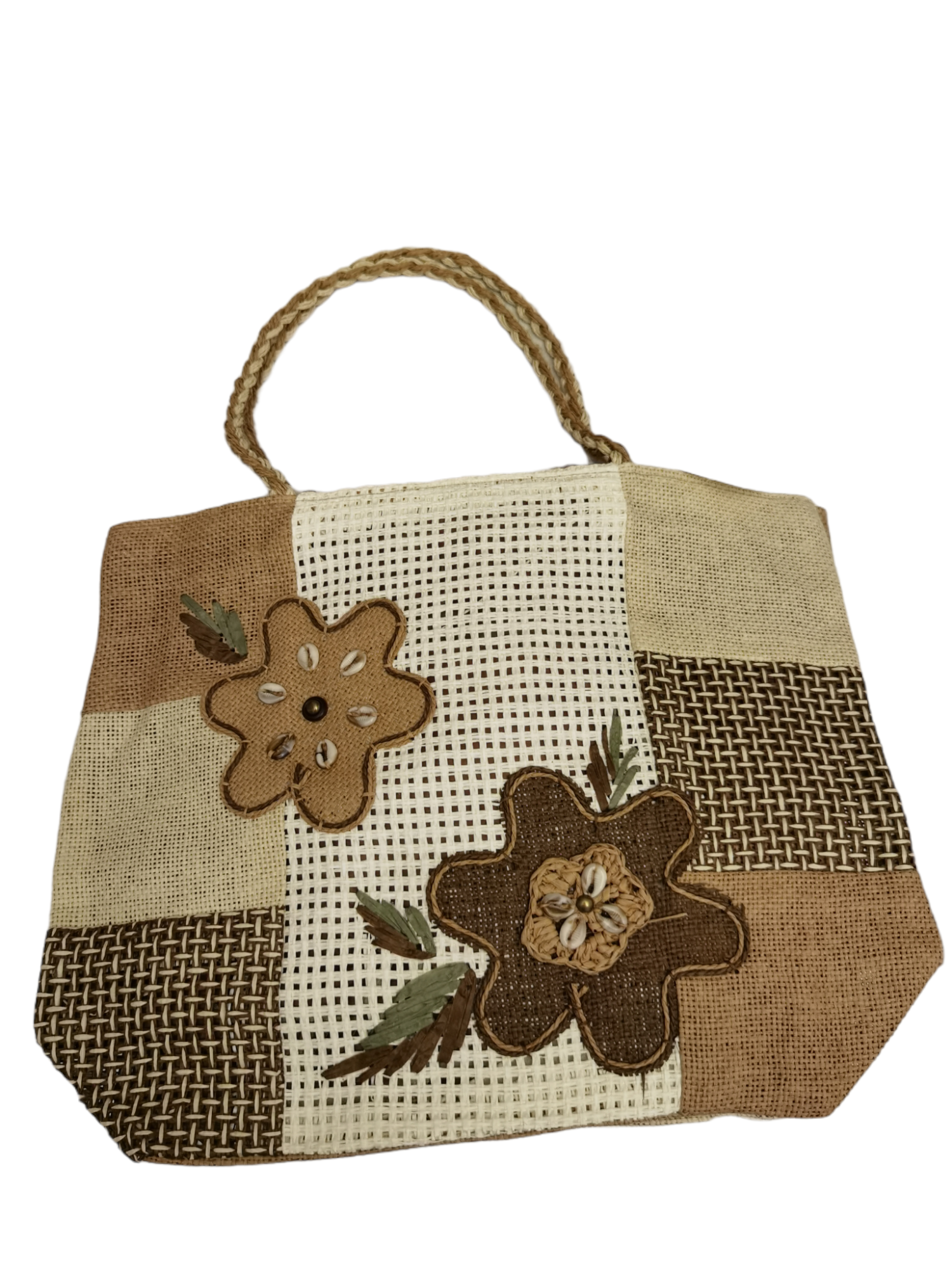 Sac paille fourre-tout fleur #P1589-13 (x3)
