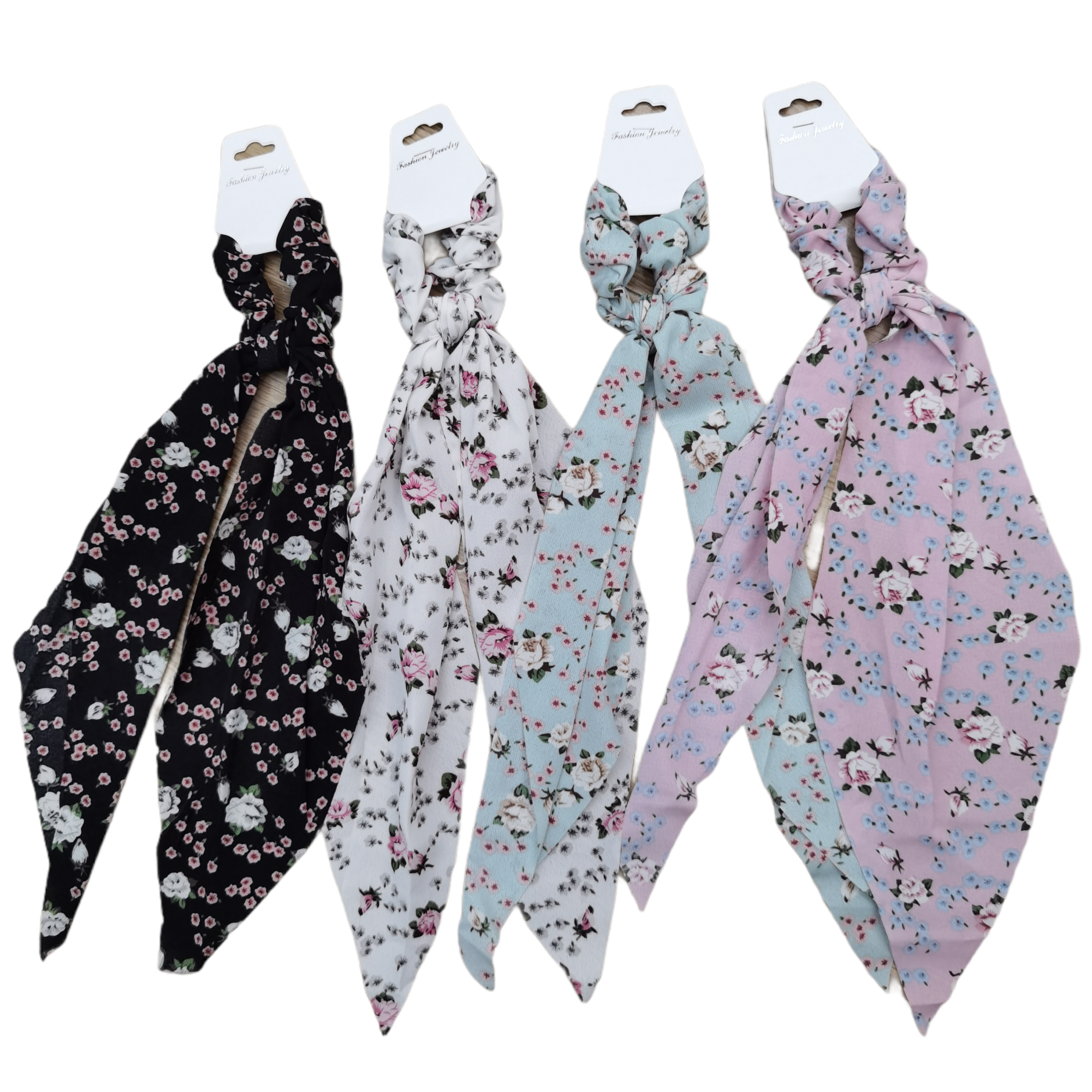 Chouchou motif fleurs (x12)