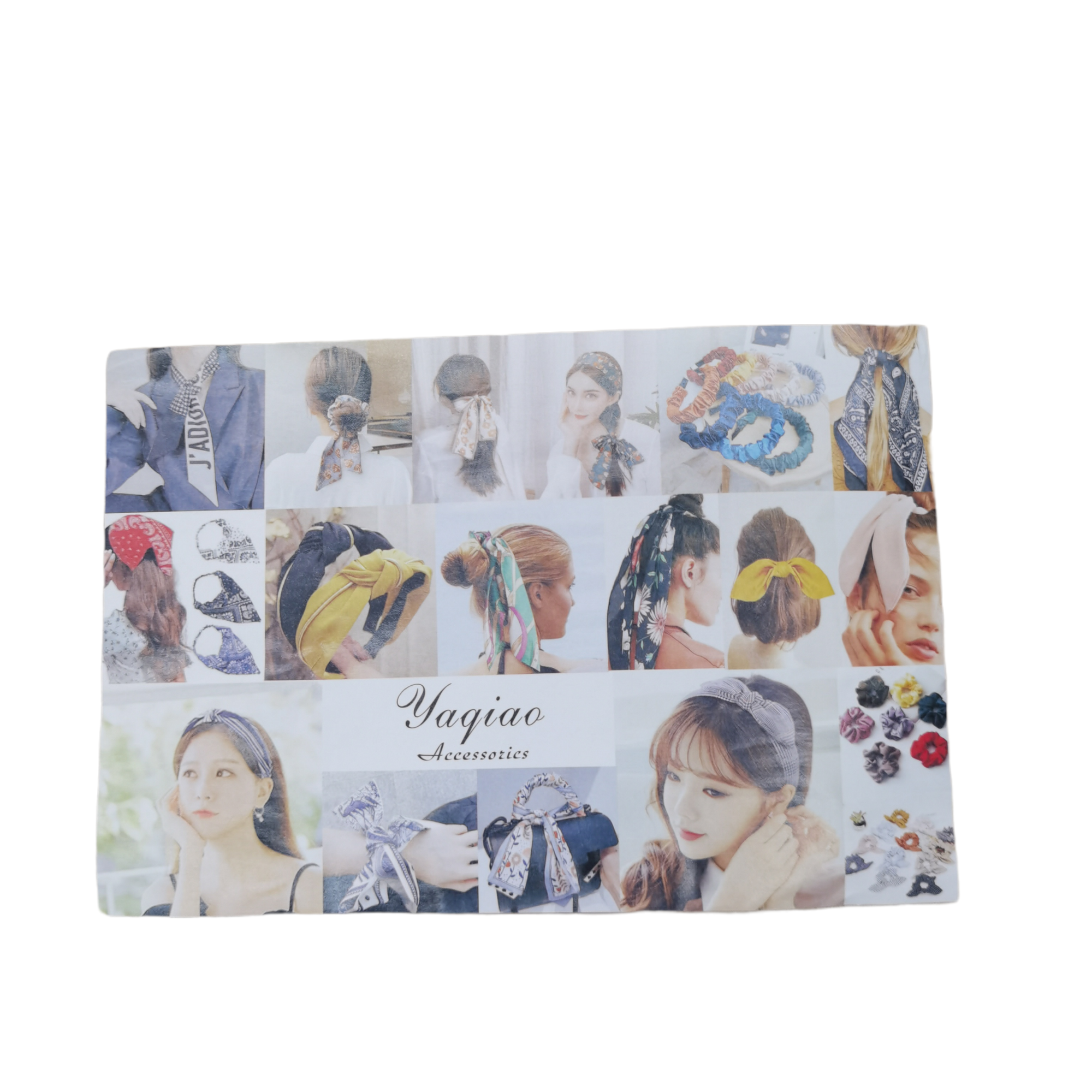 Chouchou avec perle motif floral (x12)