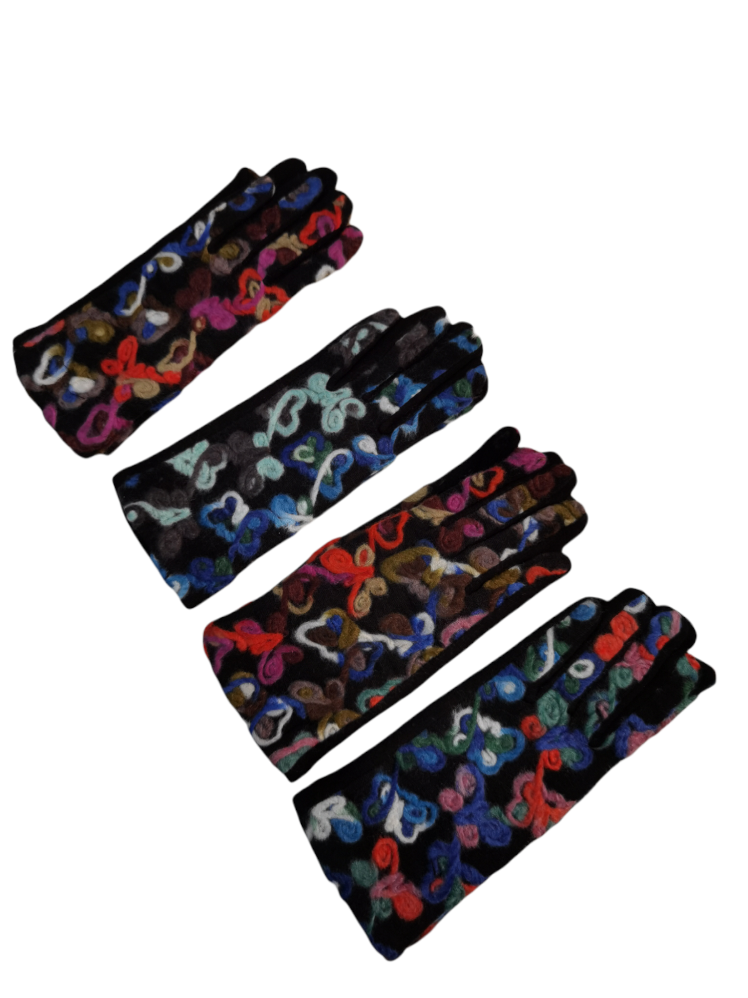 Gants tactiles files colorés (x12)