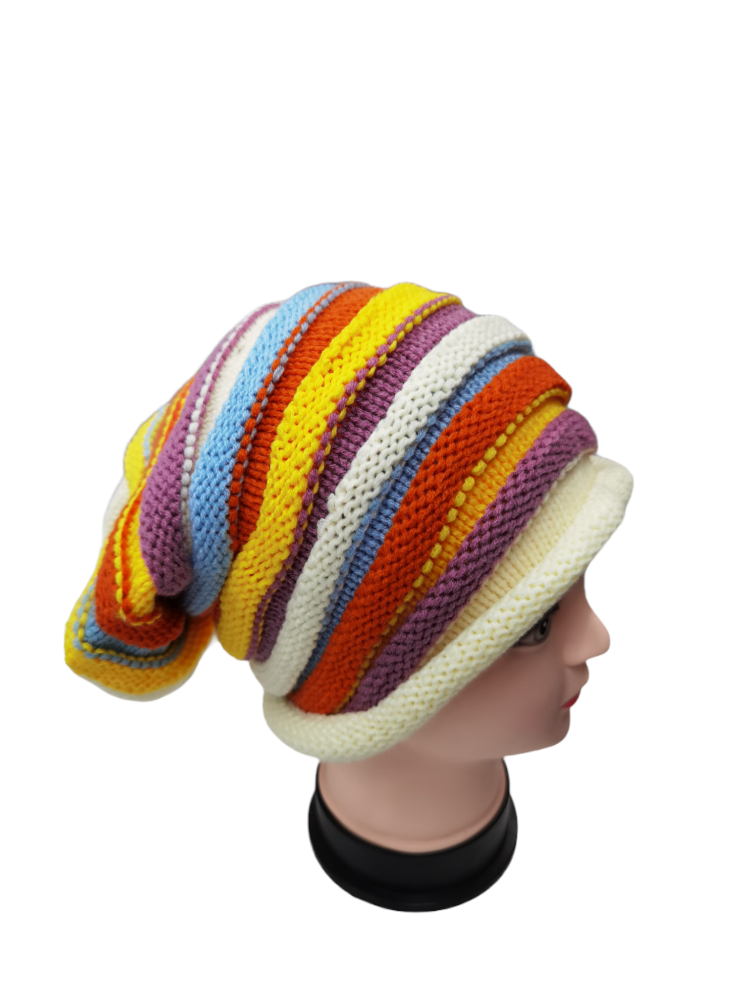 Bonnet long slouch rayure (x12)