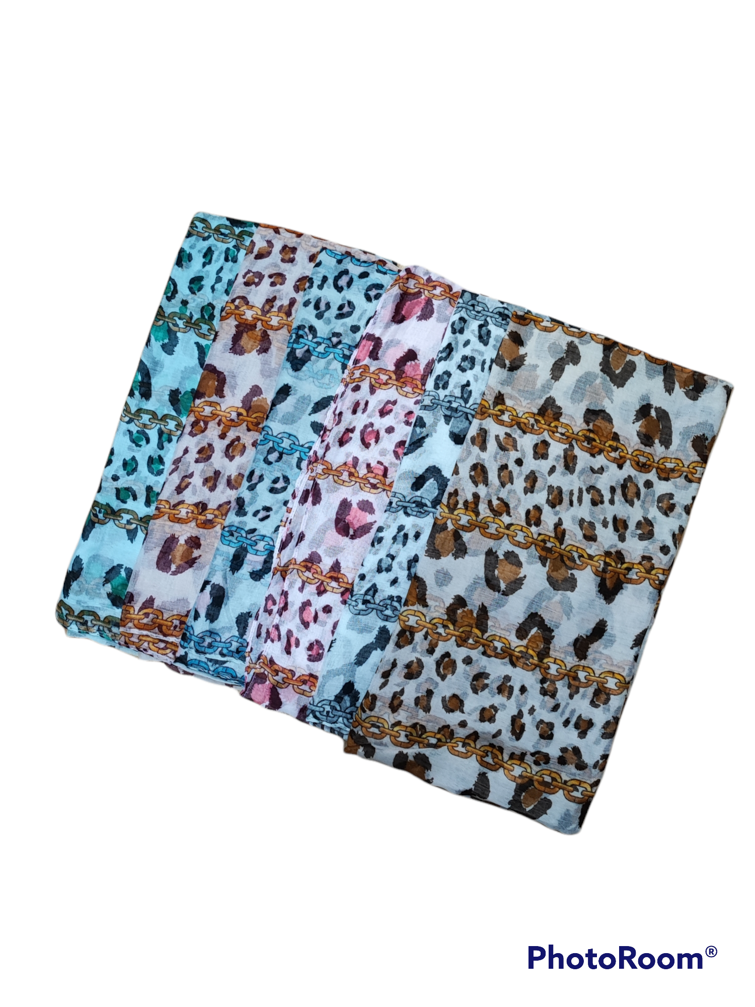 Foulard motifs léopard ancre (x12)