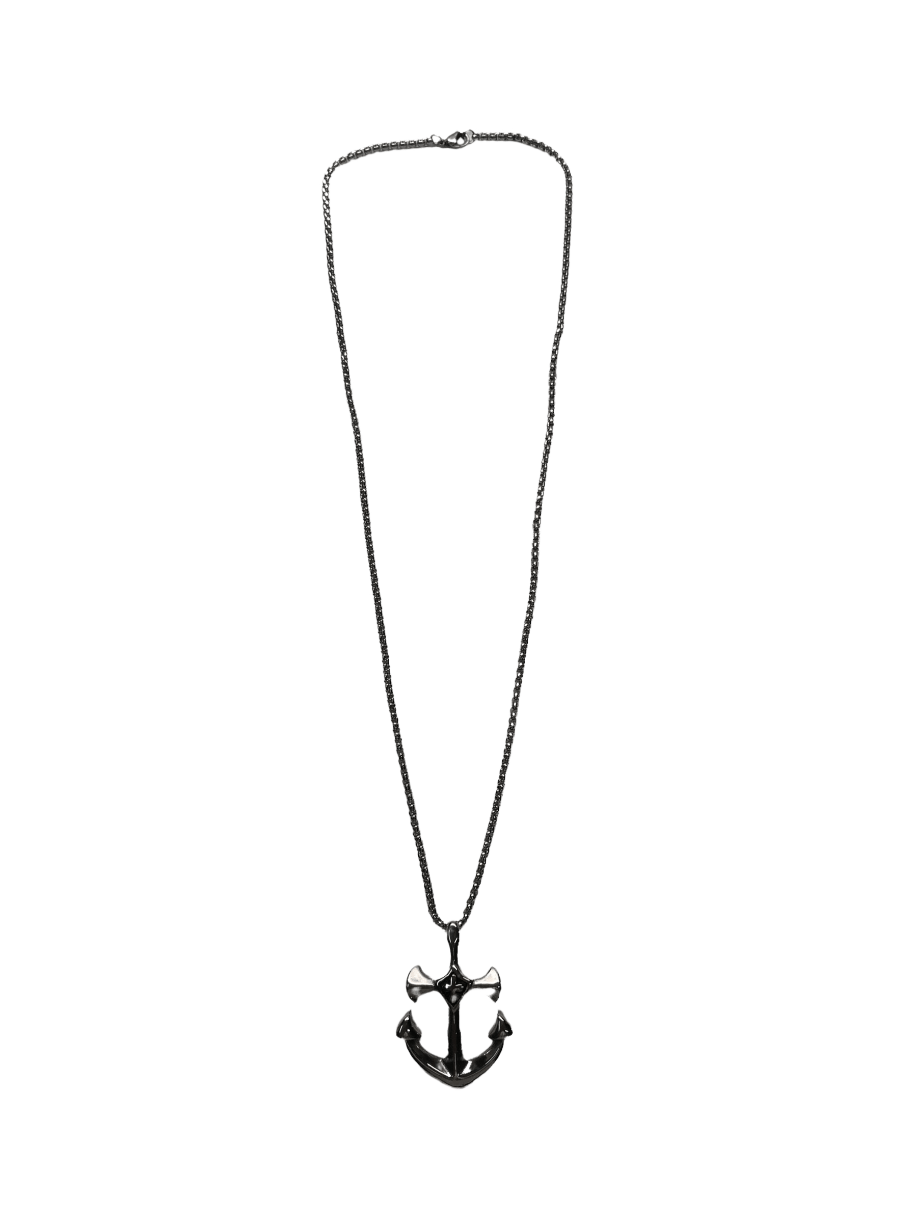 HOMME - LOT DE 2 - Collier pendentif ancre acier inoxydable 5,00€/unité | Grossiste-pro