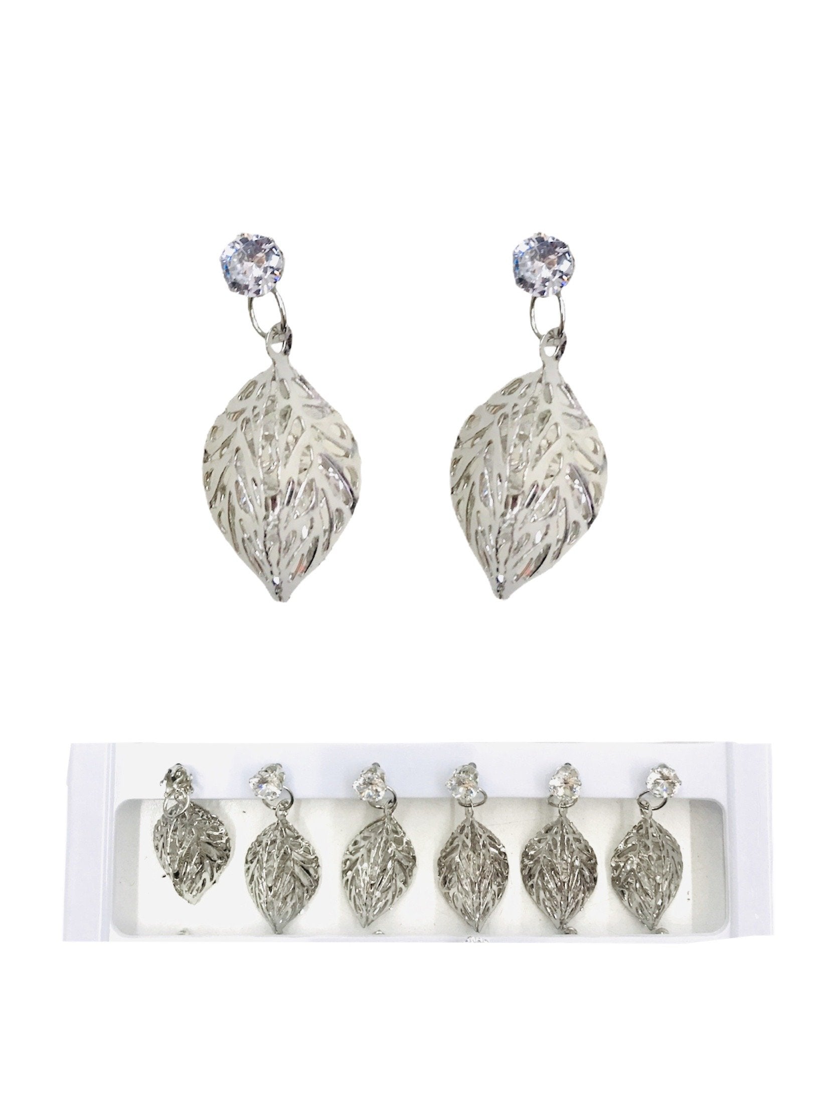 DESTOCKAGE LOT DE 12 - Boucles d'oreilles motif feuille 0,50€/paire | Grossiste-pro