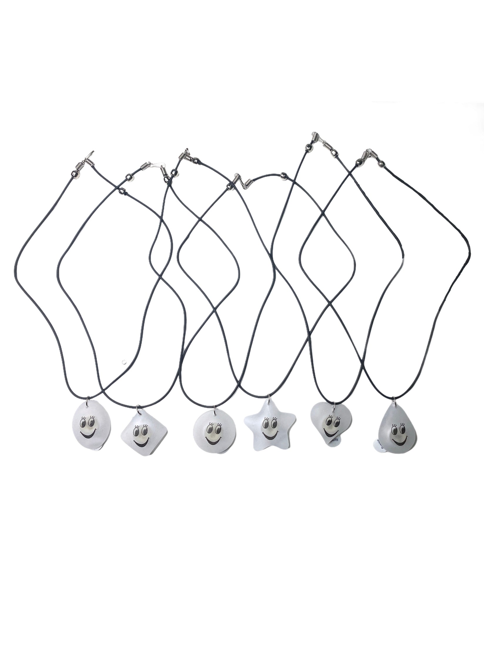 Collier pendentif translucide Smiley (x24)