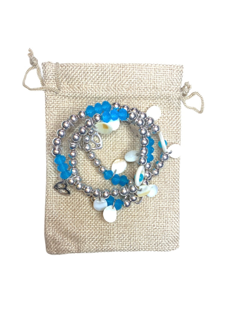 Bracelet fantaisie triple tour #2028-34