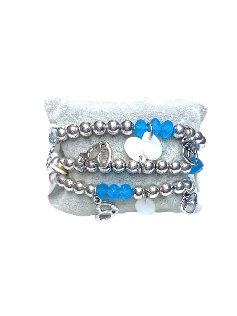 Bracelet fantaisie triple tour #2028-34